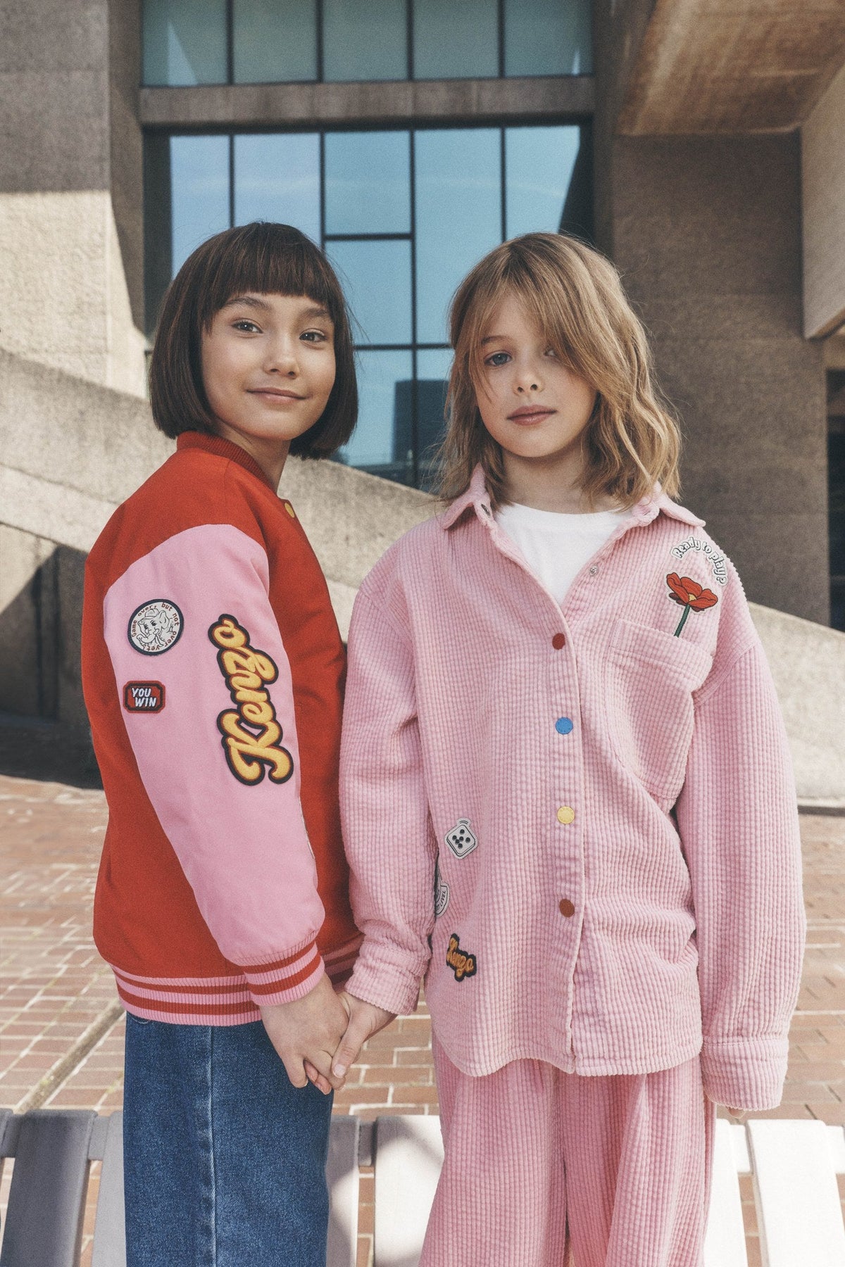 Meisjes in roze Kenzo Kids blouses en vesten — meisjesblouses winter 2026 bij Niñoz Almere