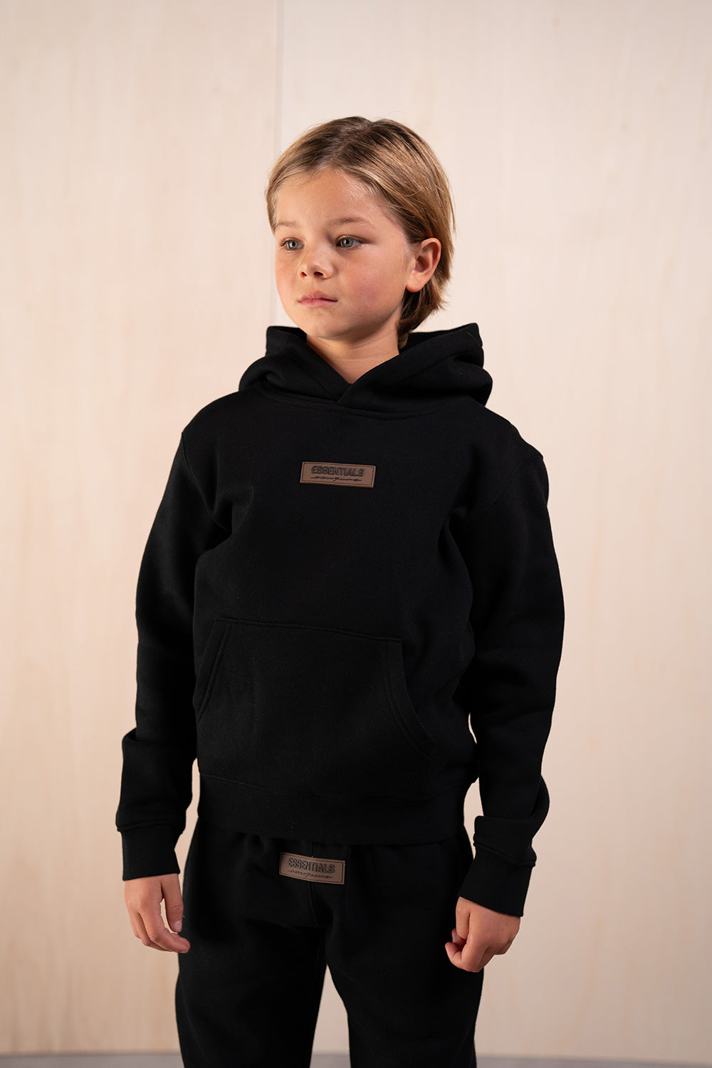 Essentials Kids Rubber Tracksuit – Black