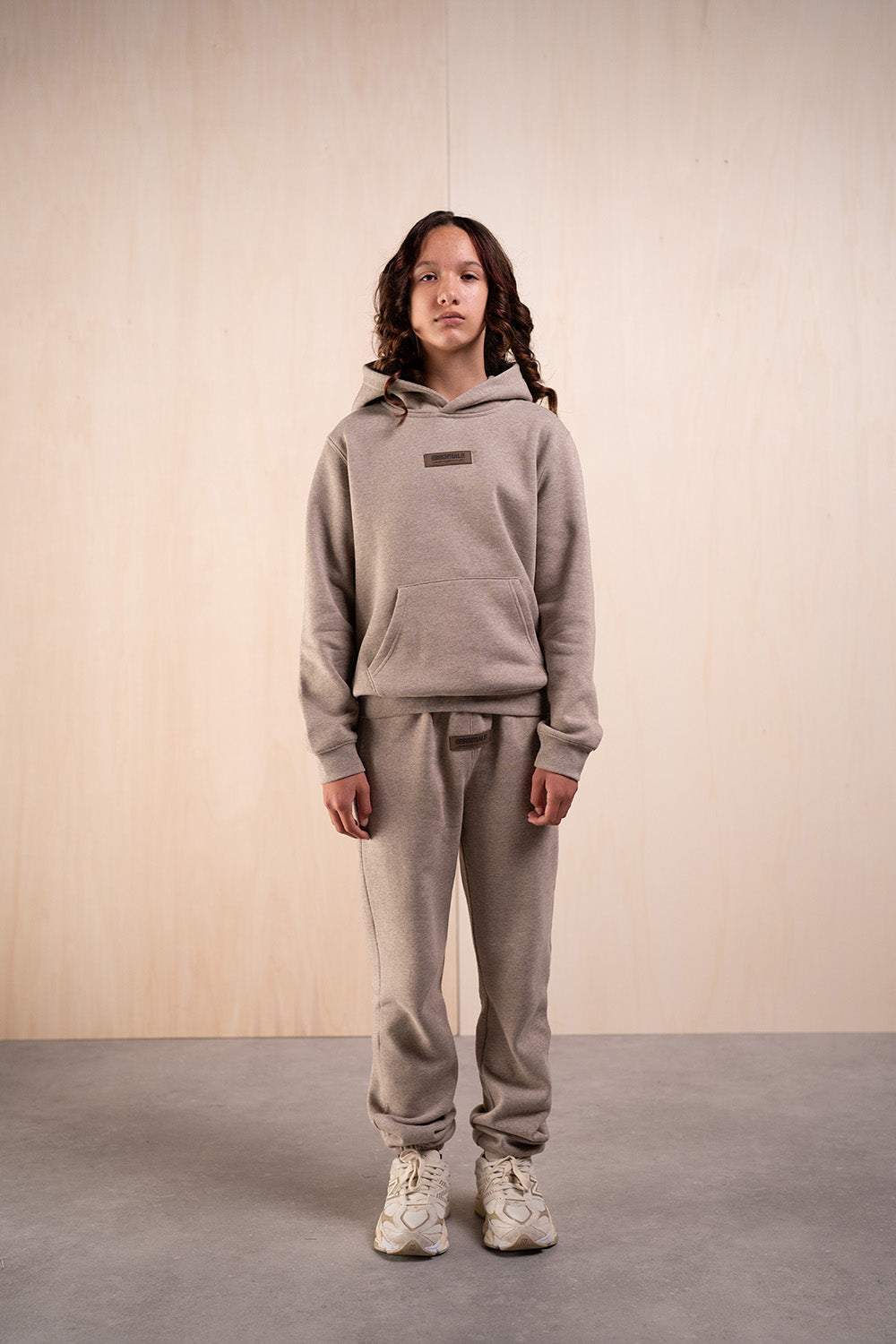 Kids Rubber Tracksuit – Dark Beige