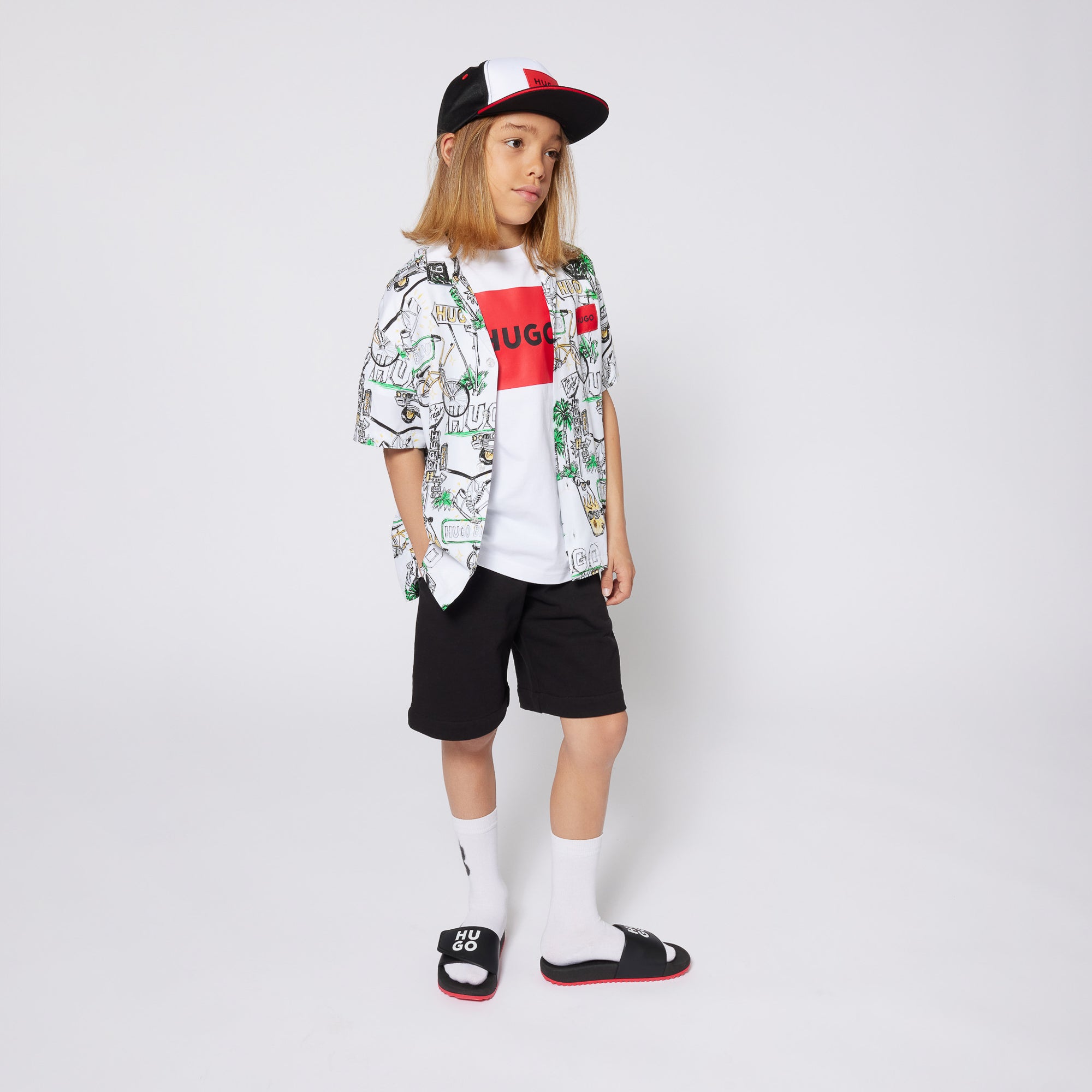 HUGO jongens T-shirts White G00334 – designer kinderkleding | Niñoz Almere