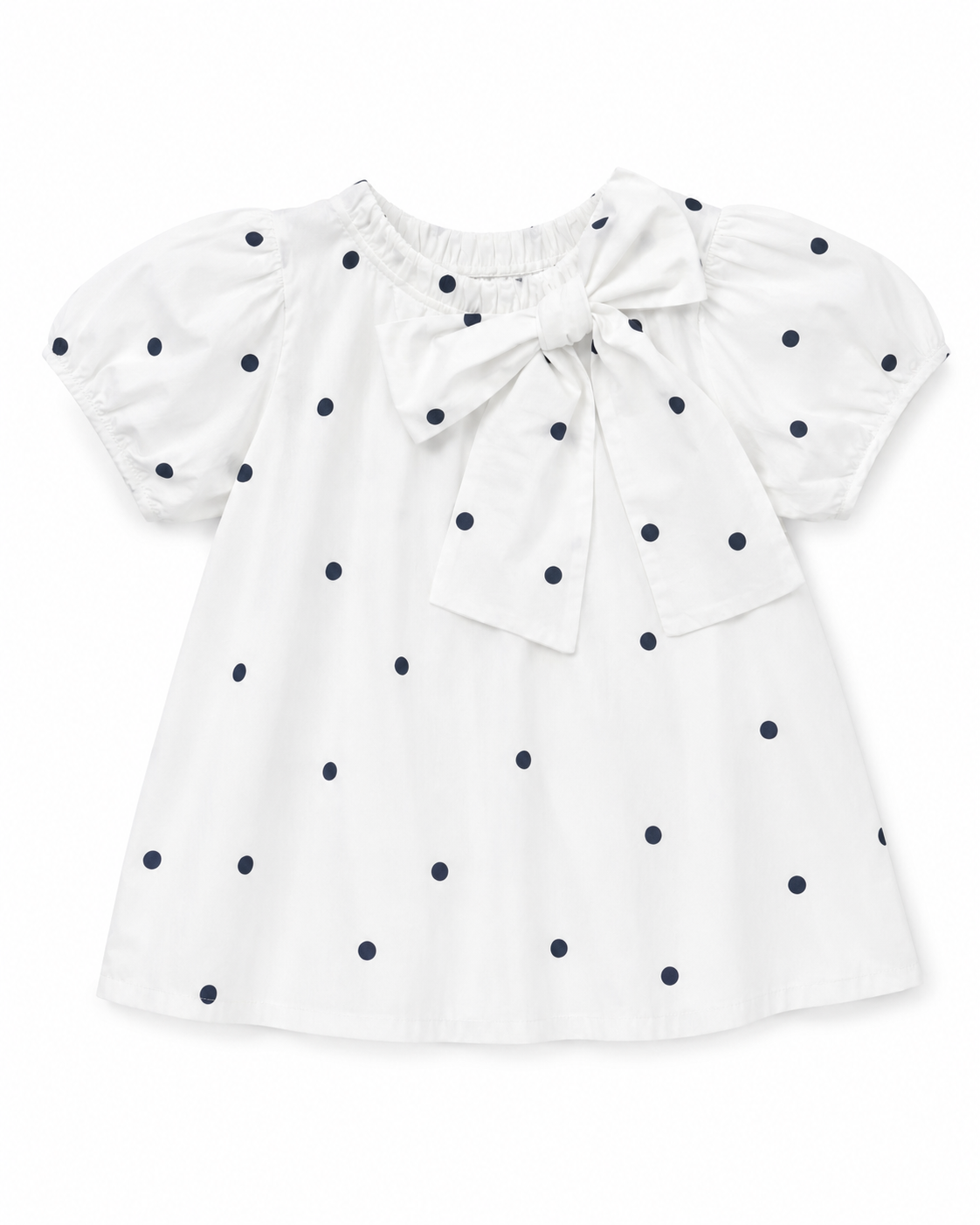 Phi Blouse met strik - Ivoor met zwarte stippen