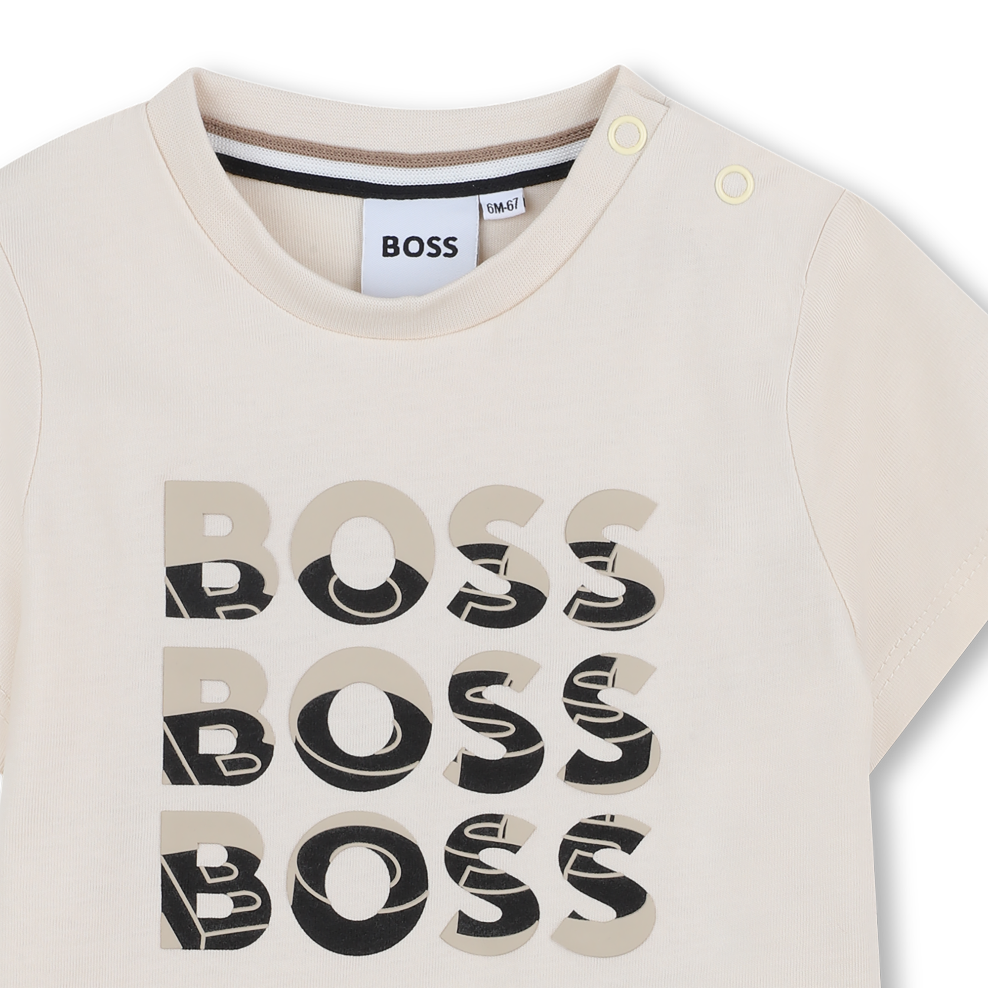 BOSS jongens T-shirt met korte mouwen Sand – designer kinderkleding | Niñoz Almere