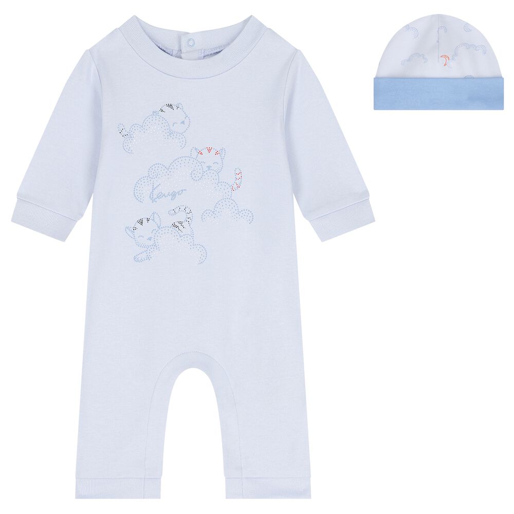 Kenzo Kids Baby Blue Clouds Romper Gift Set