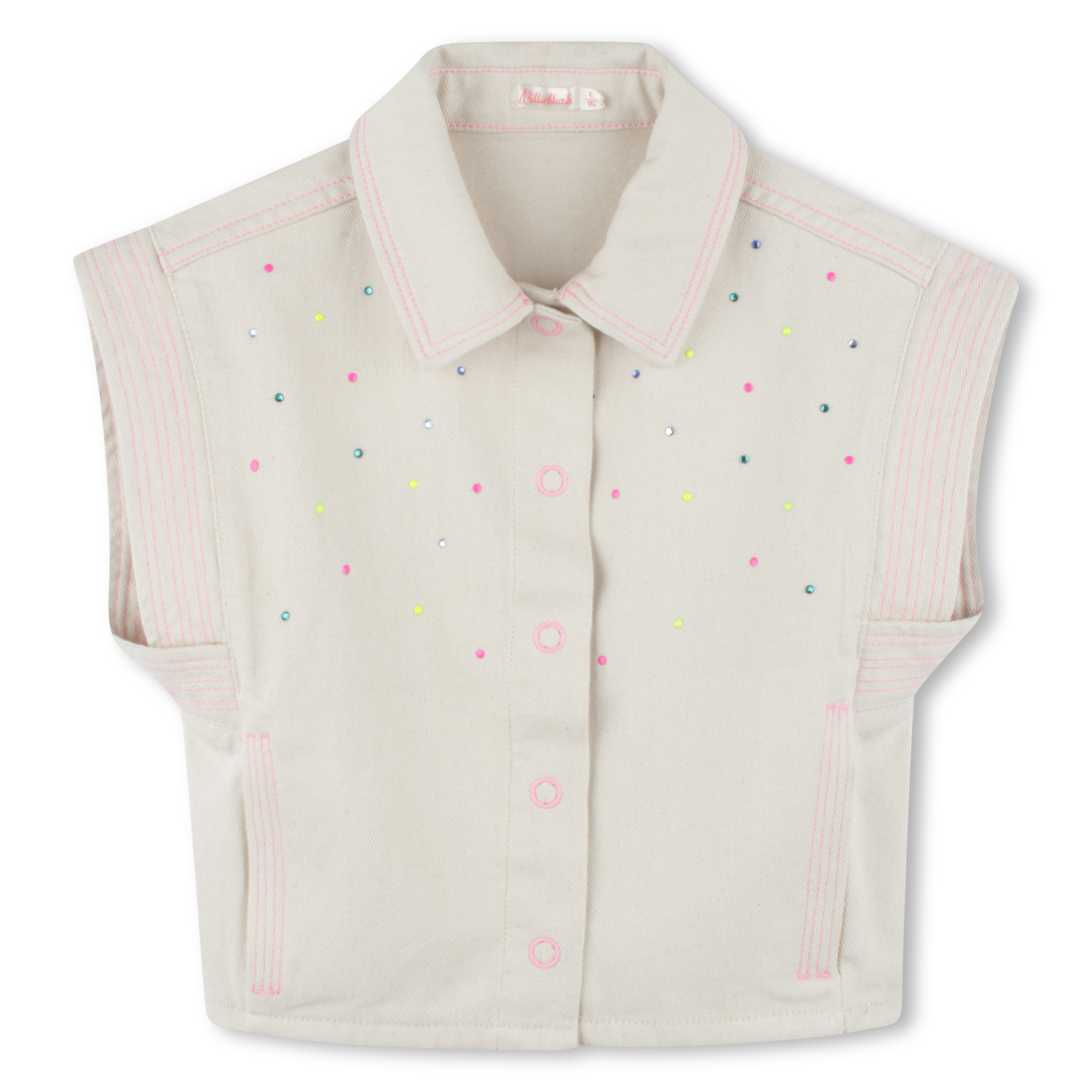Billieblush meisjes Spyker jas zonder mouwen Sand – designer kinderkleding | Niñoz Almere