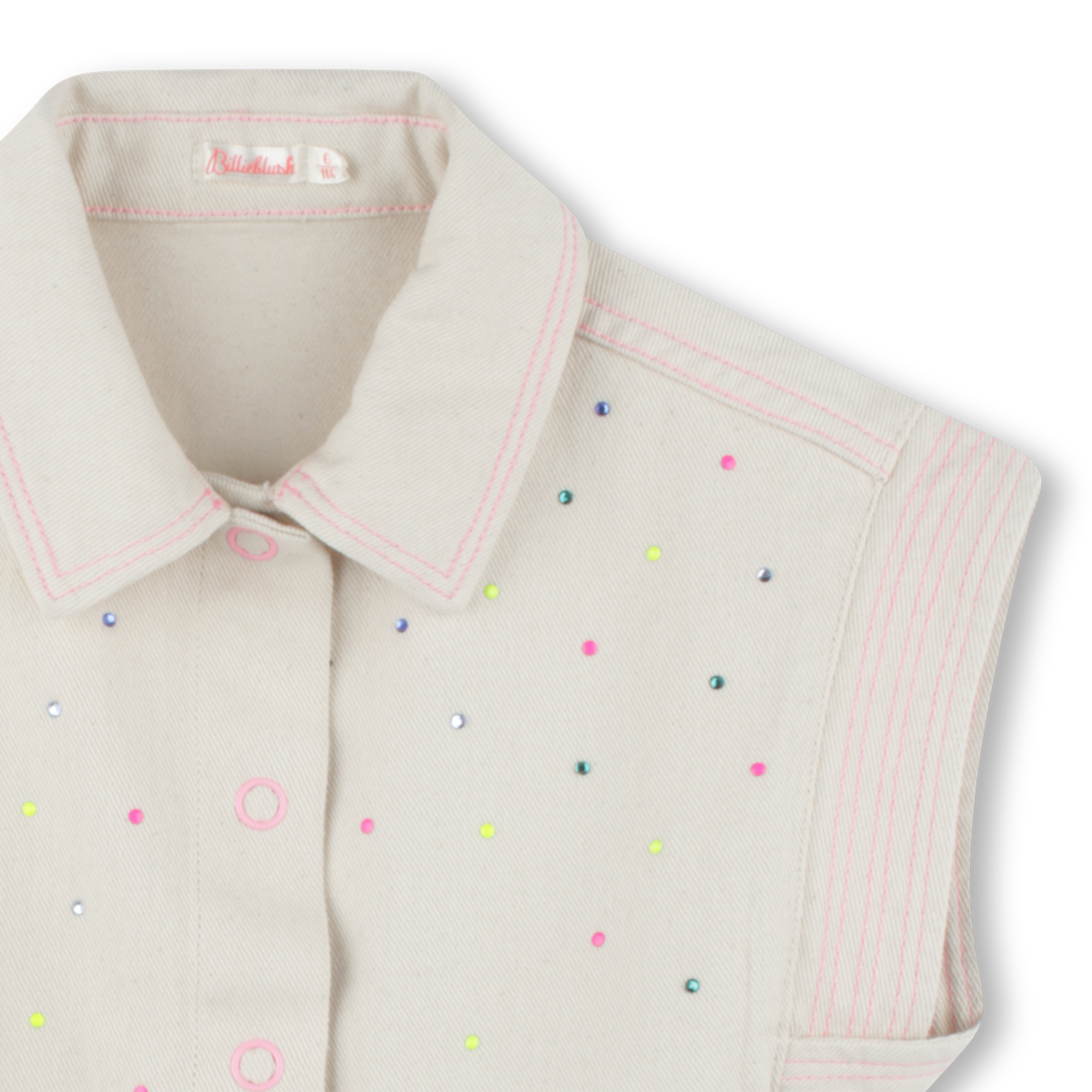 Billieblush meisjes Spyker jas zonder mouwen Sand – designer kinderkleding | Niñoz Almere