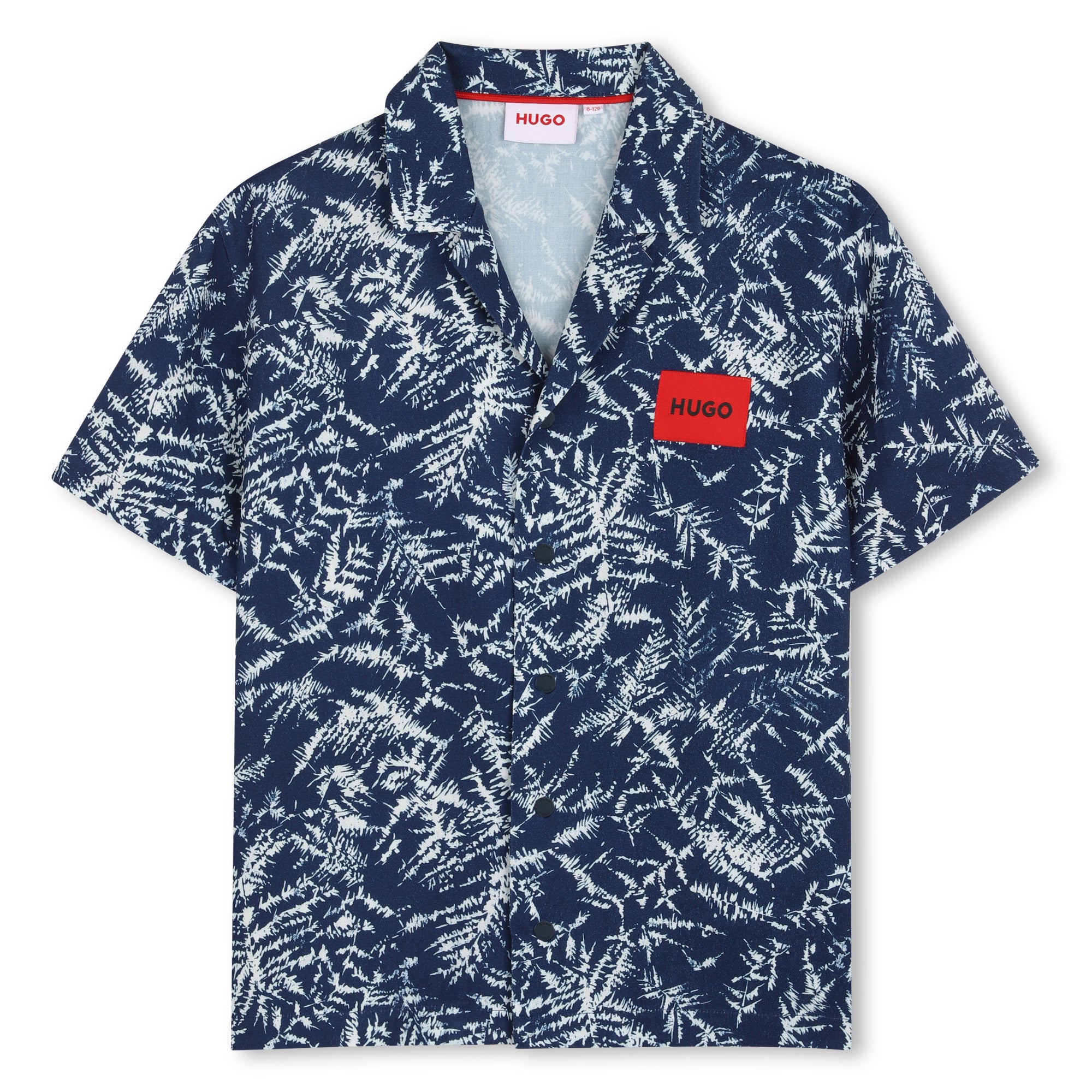 HUGO Overhemd met korte mouwen Bleu Blanc