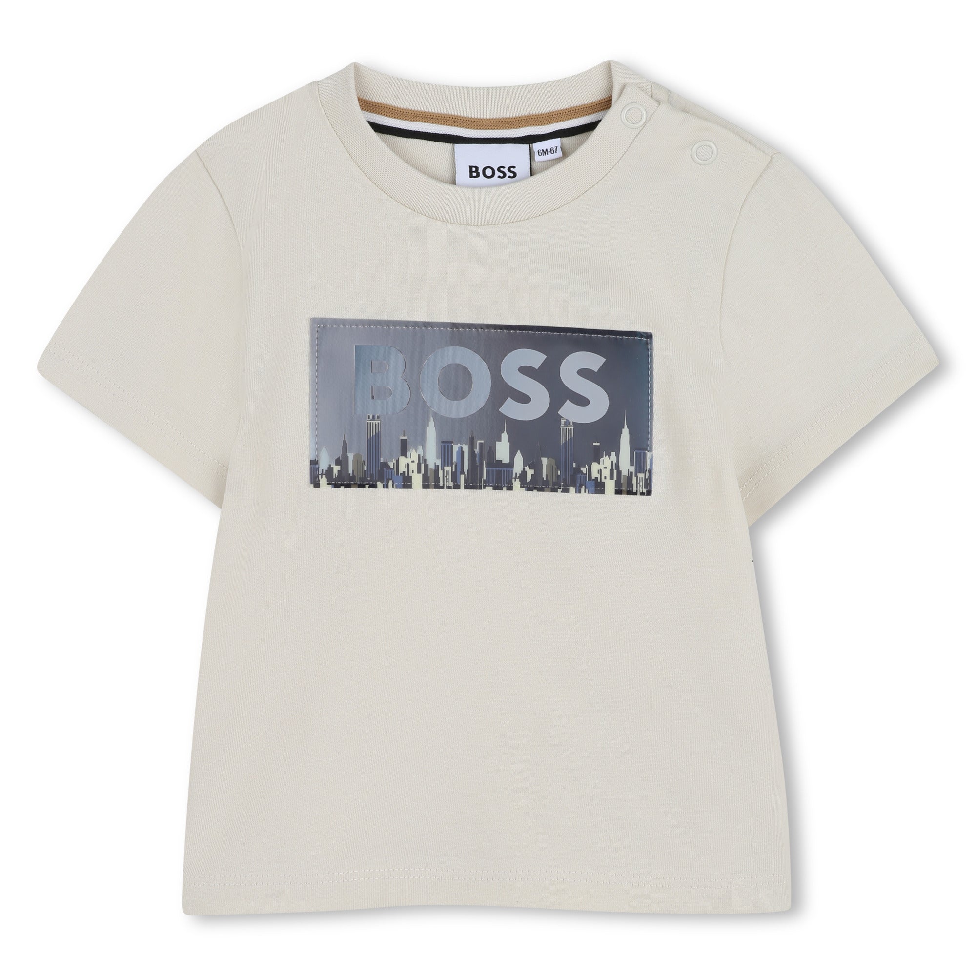 BOSS T-shirt met korte mouwen Vanille