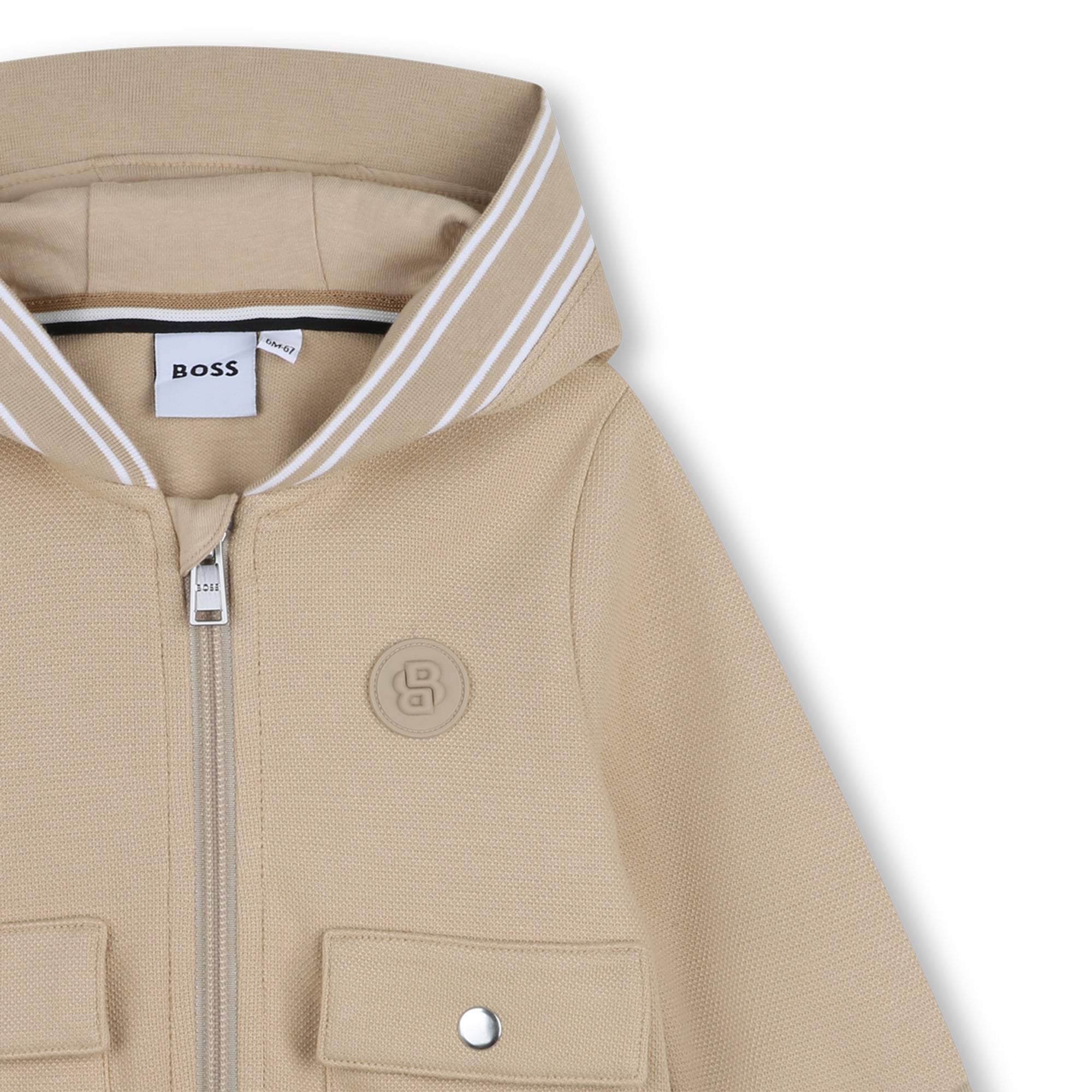 BOSS Vest met capuchon Sand detail