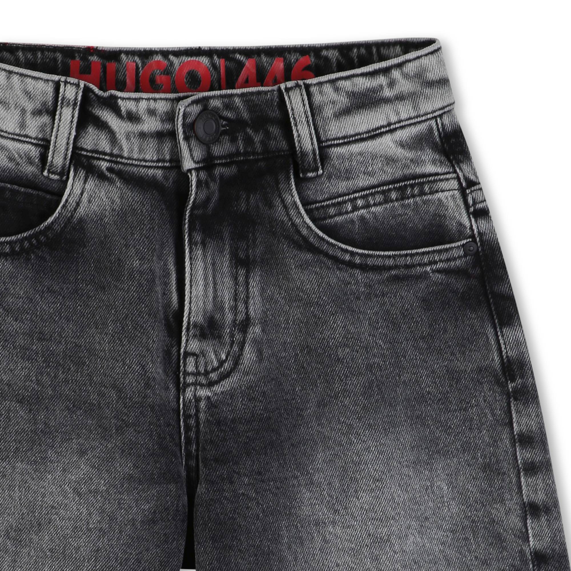 HUGO Denim short Denim Black Lav detail