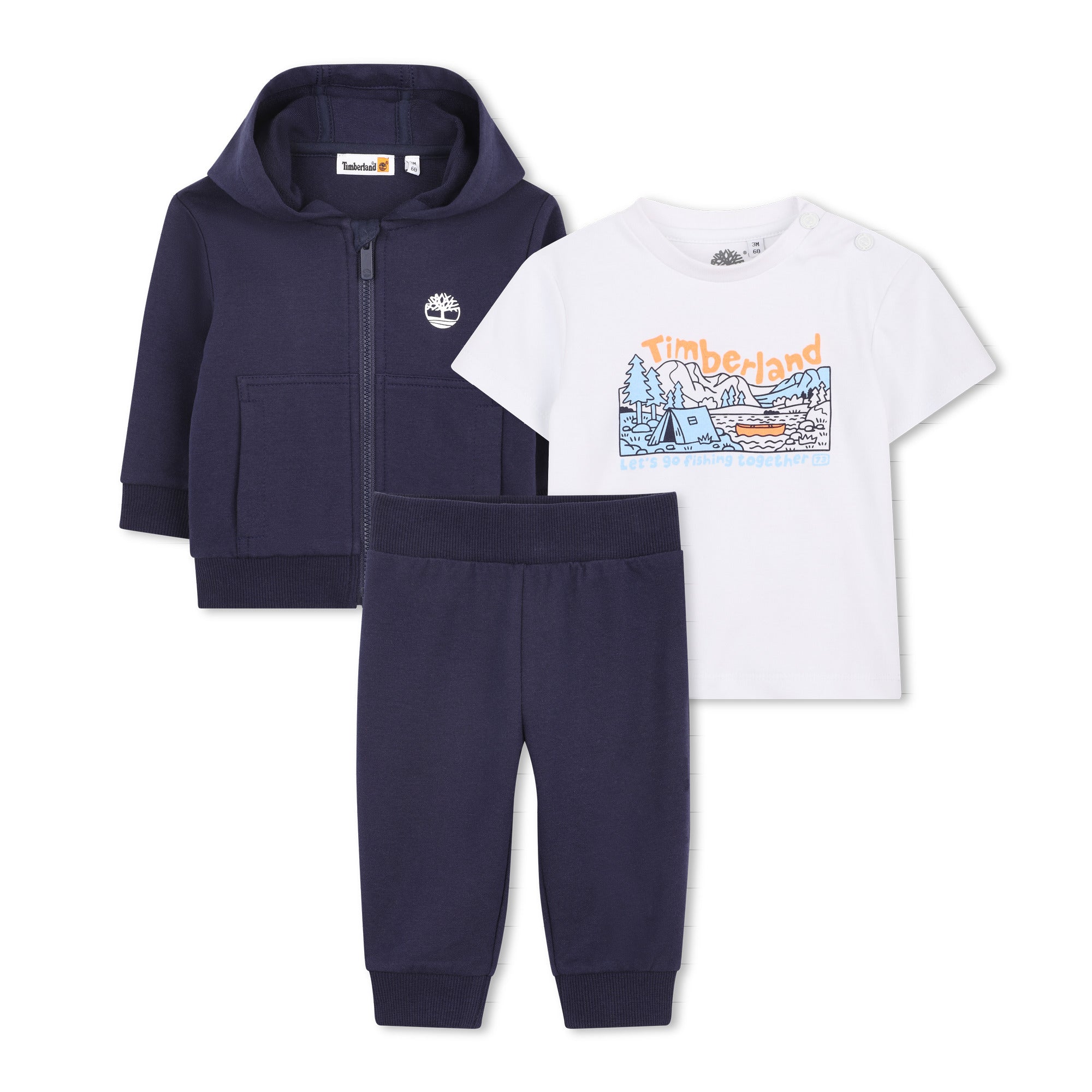 Timberland Set broek + vest + T-shirt - Blue Indigo