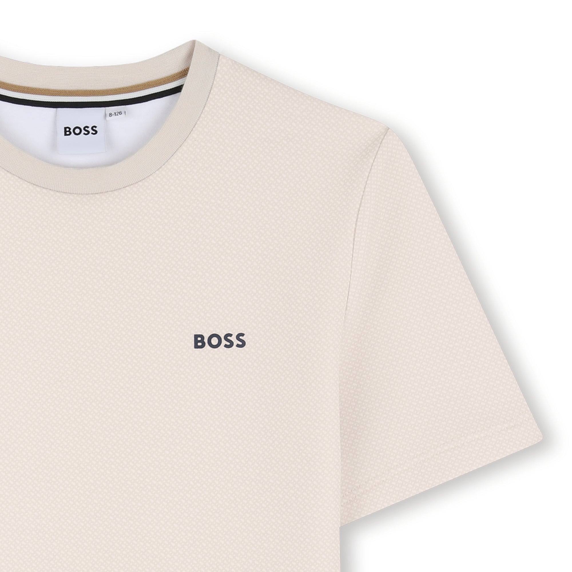 BOSS T-shirt met korte mouwen Vanille detail