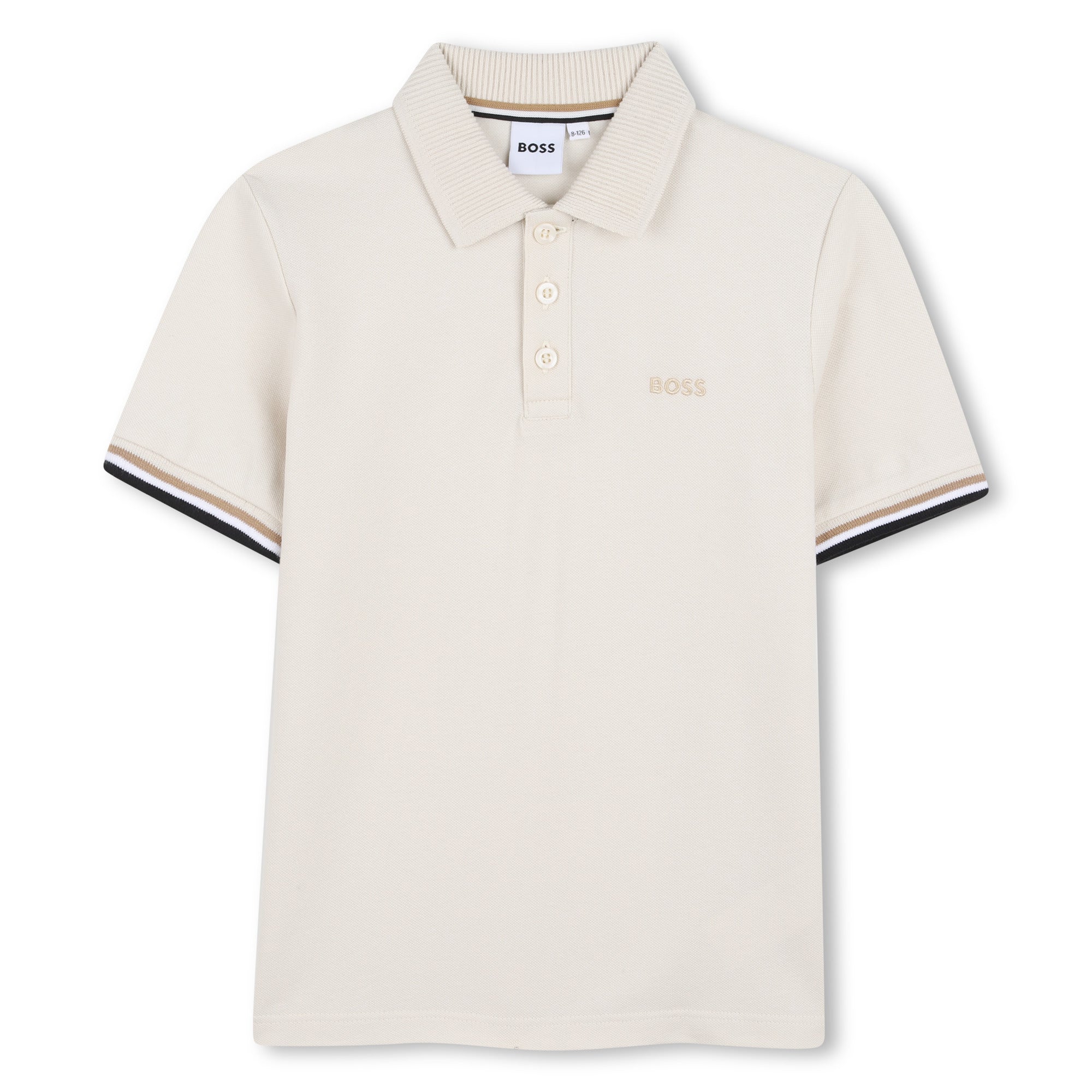 BOSS Polo met korte mouwen Vanille