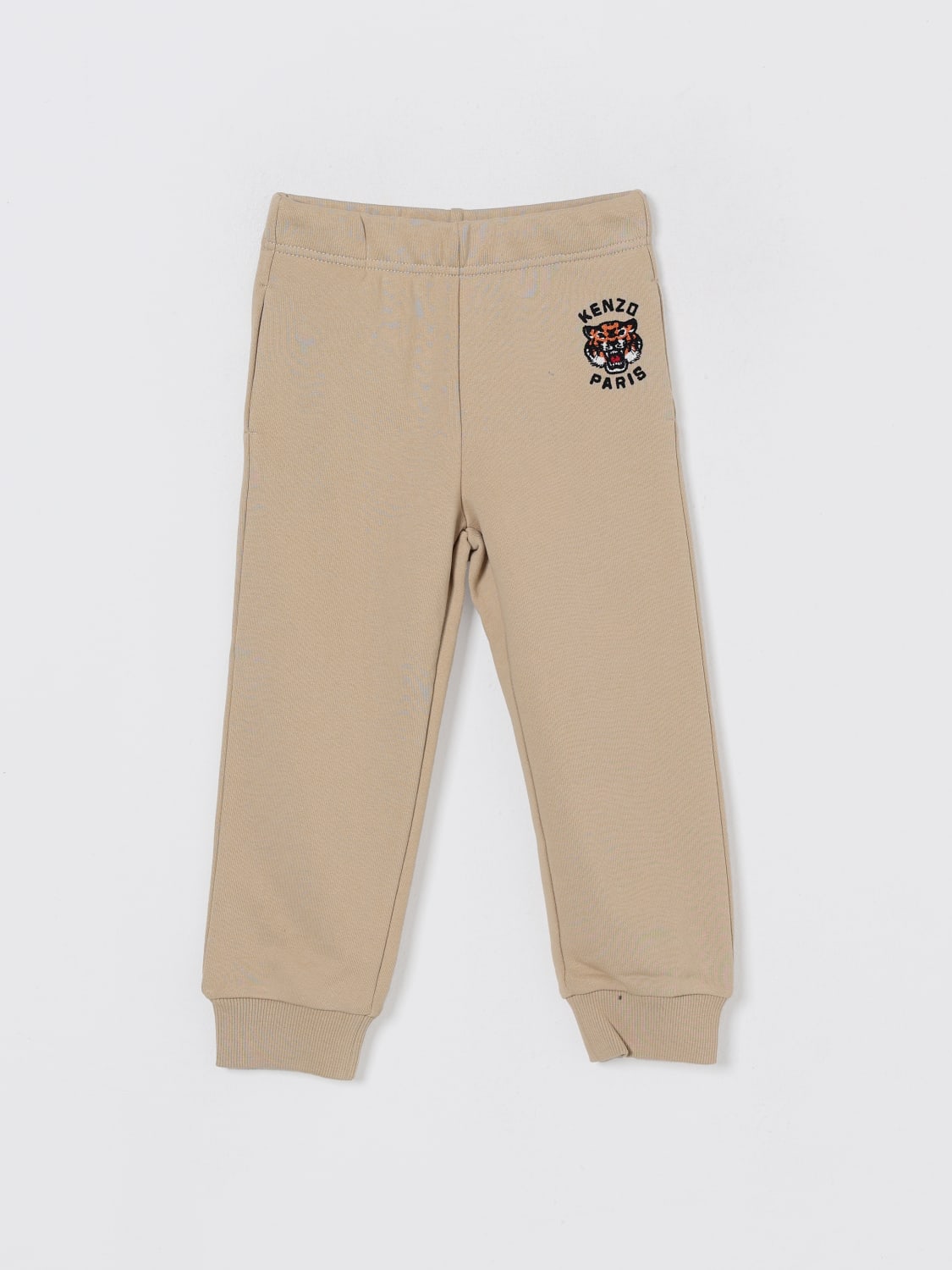 Kenzo Kids Boys Beige Tiger Logo Joggers