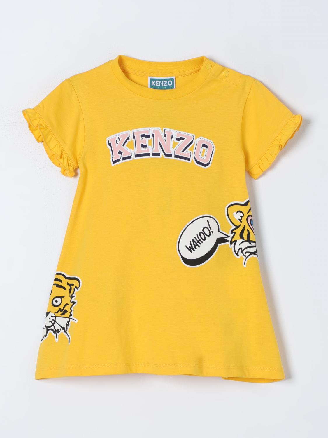 Kenzo Kids Girls Yellow Tiger Logo Dress