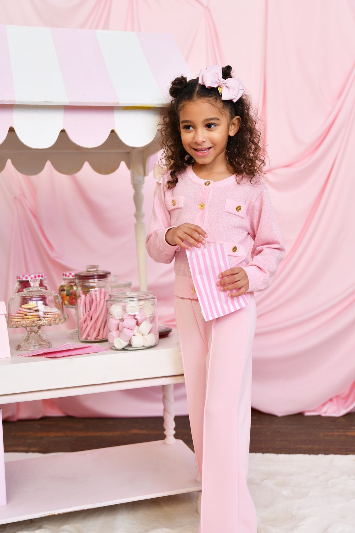 Angel's Face Arabella vest met metallic draad roze – designer kinderkleding | Niñoz Almere