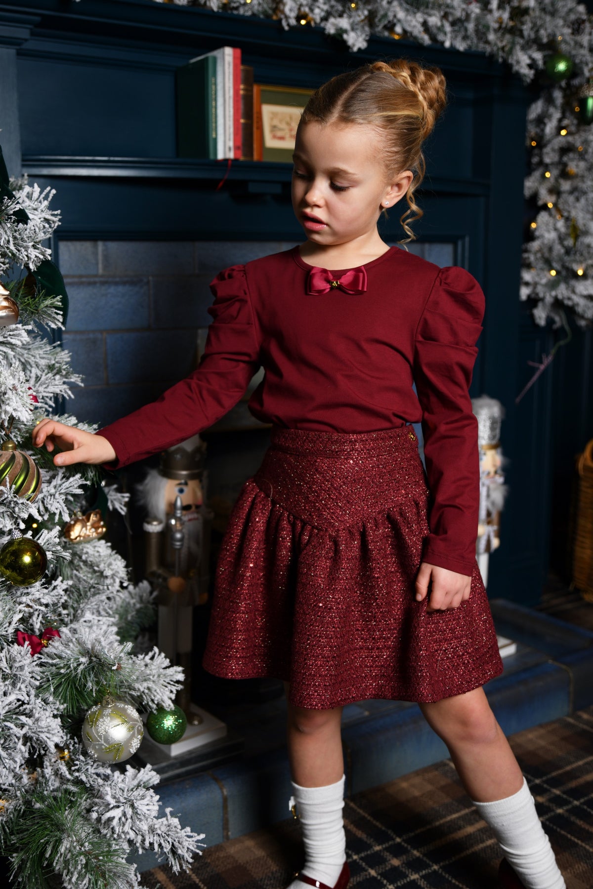 Angel's Face Aubrey longsleeve donkerrood – designer kinderkleding | Niñoz Almere