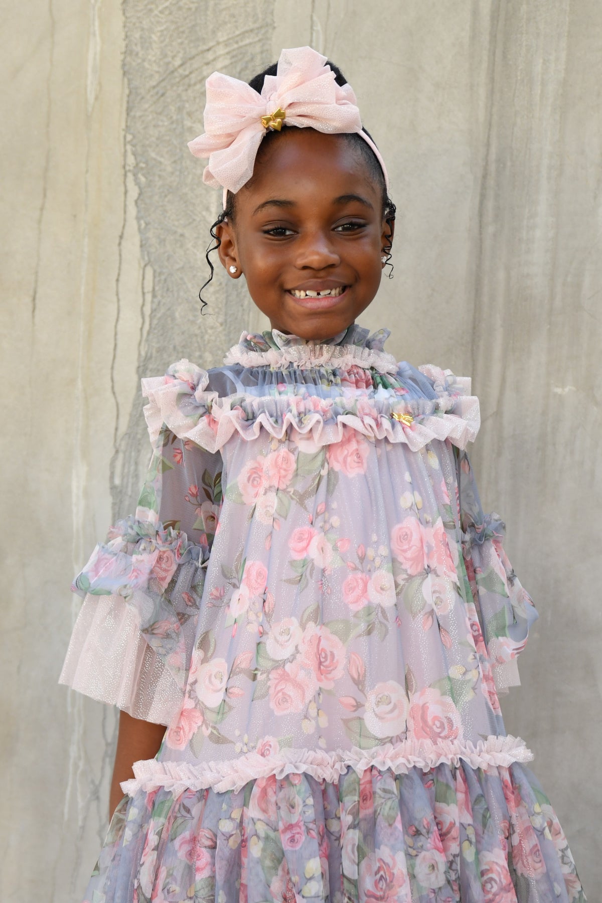 Angel's Face Gladys haarband van glittertule zacht blush – designer kinderkleding | Niñoz Almere