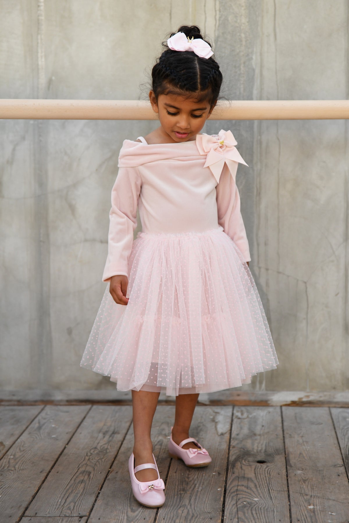 Angel's Face Hepburn jurk zacht blush, tulerok – designer kinderkleding | Niñoz Almere