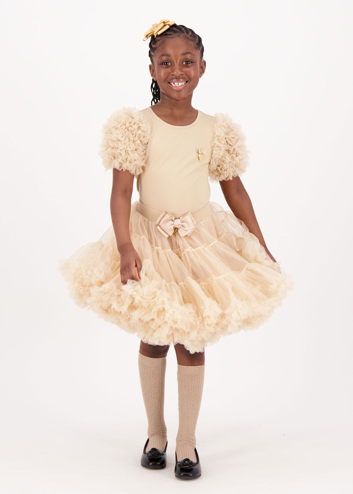 Angel's Face Pixie sparkle tutu zandbeige – designer kinderkleding | Niñoz Almere