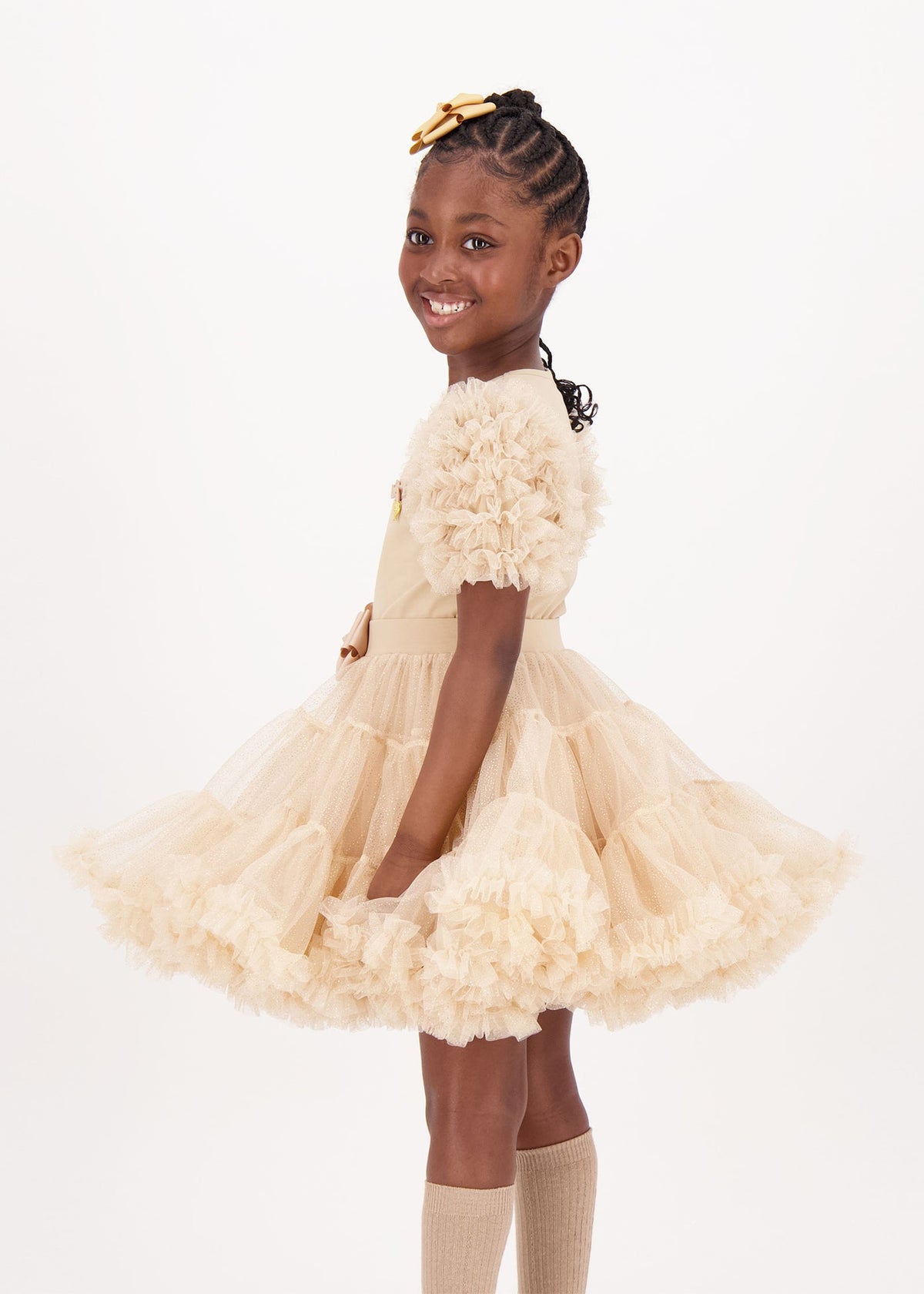 Angel's Face Pixie sparkle tutu zandbeige – designer kinderkleding | Niñoz Almere