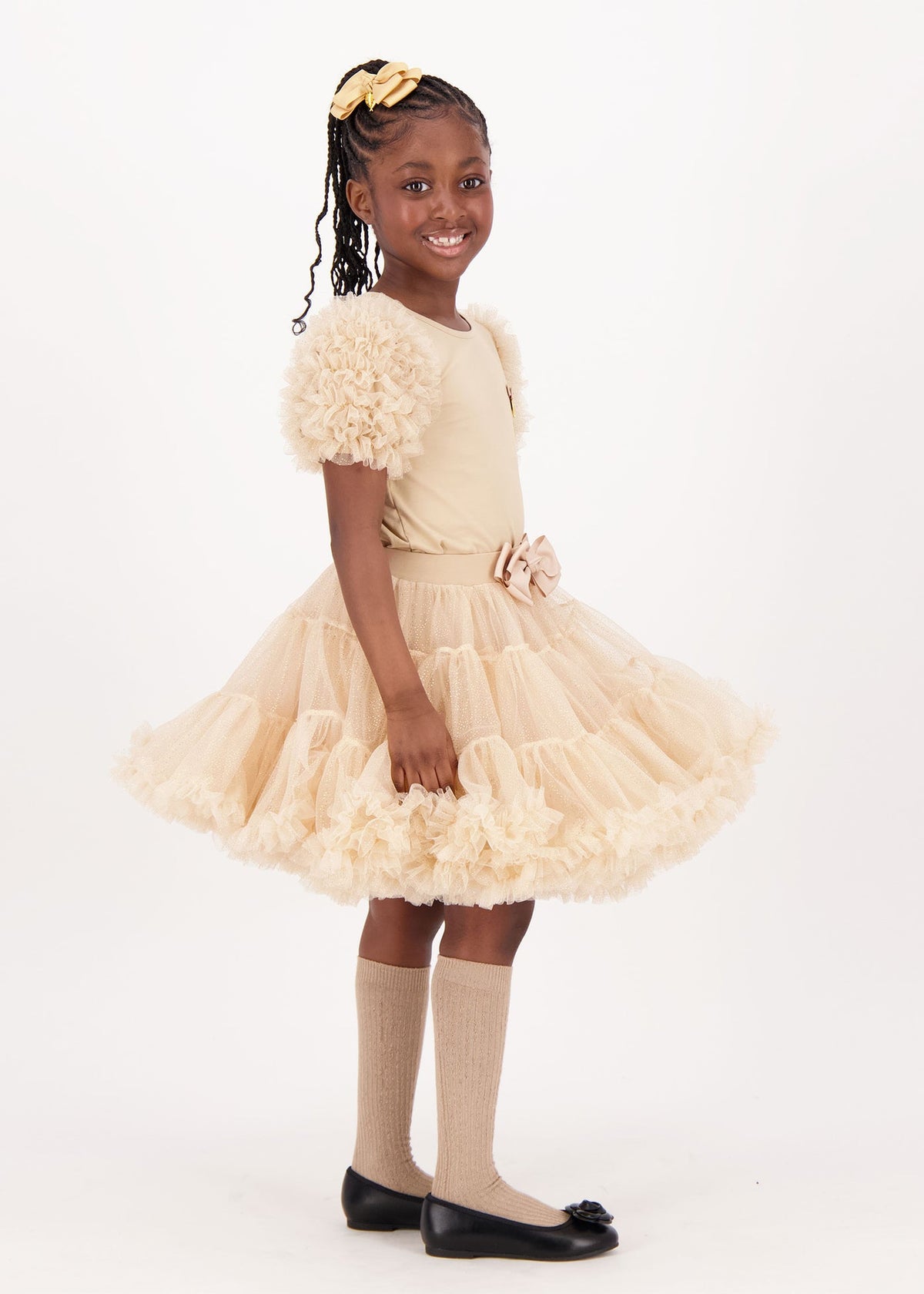Angel's Face Pixie sparkle tutu zandbeige – designer kinderkleding | Niñoz Almere