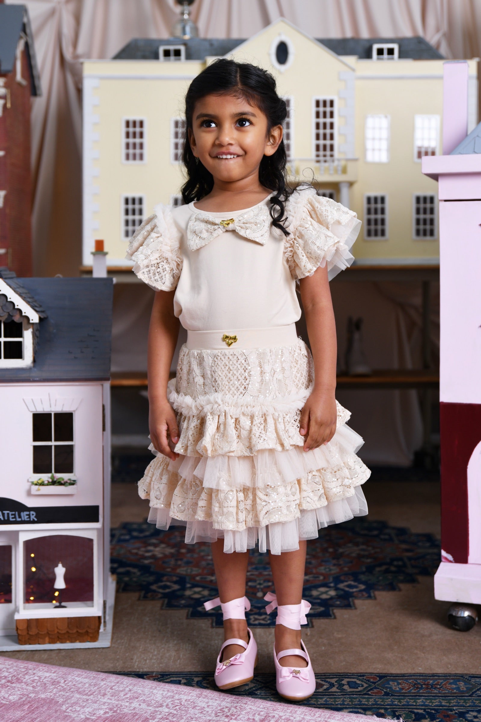 Angel's Face Olivia rok zandbeige, beeld 2 – designer kinderkleding | Niñoz Almere