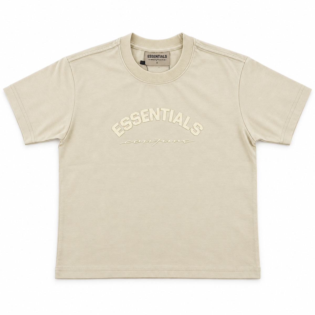 Essentials Cou7ure kids Curve T-shirt zand met boogprint – designer kinderkleding | Ninoz Almere