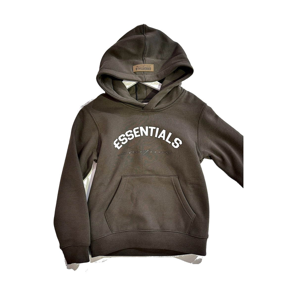 Essentials Cou7ure Kids Curve Tracksuit Donkergrijs – hoodie voorkant – designer kinderkleding | Niñoz Almere