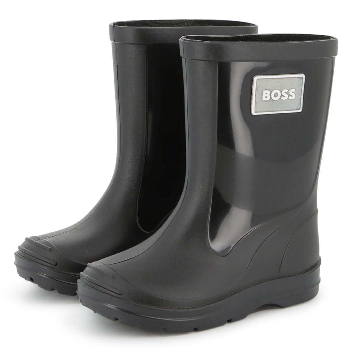 BOSS jongens Regenlaarzen Zwart – zijkant – designer kinderkleding | Niñoz Almere
