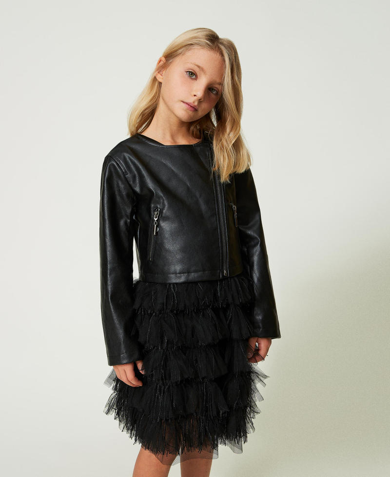 Twinset Leather-like Jacket Nero 241GJ2190