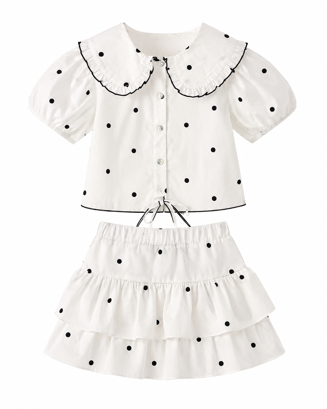 Phi Blouse - Ivoor met zwarte stippen