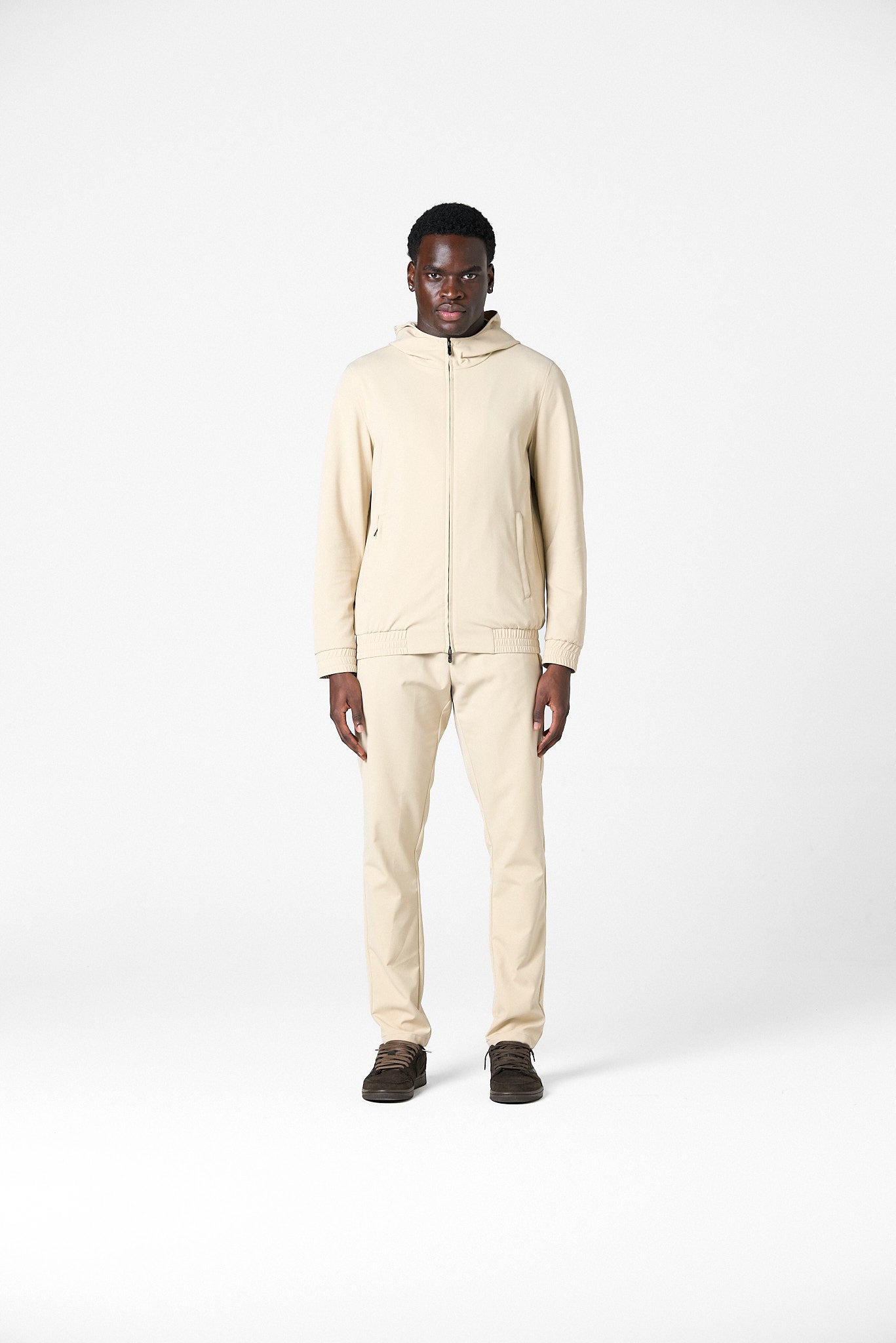 REFLECTION TECH HOODIE TRACKSUIT - LIGHT BEIGE