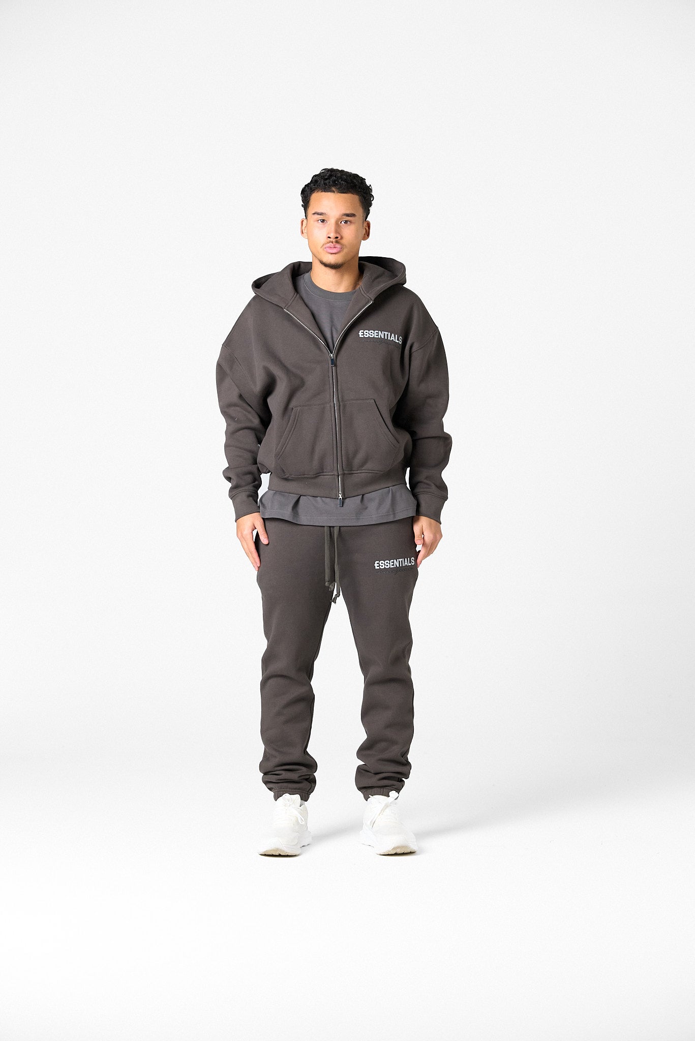 BASIC ZIPPER TRACKSUIT - DARK GREY