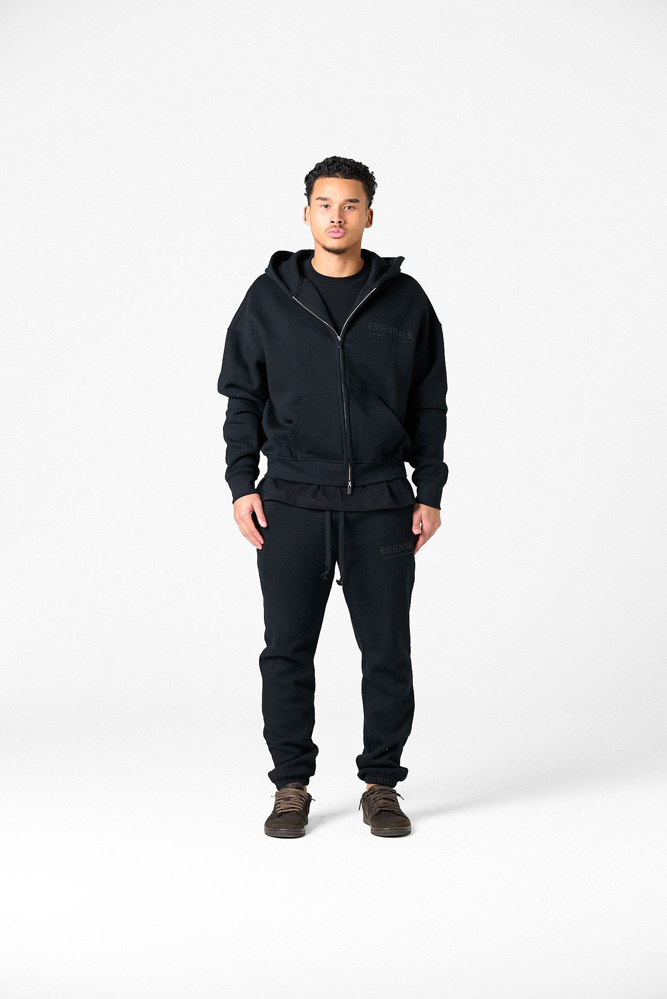 BASIC ZIPPER TRACKSUIT - BLACK