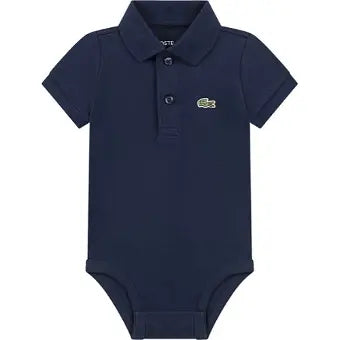 Lacoste polo rompertje marineblauw 3-12 mnd