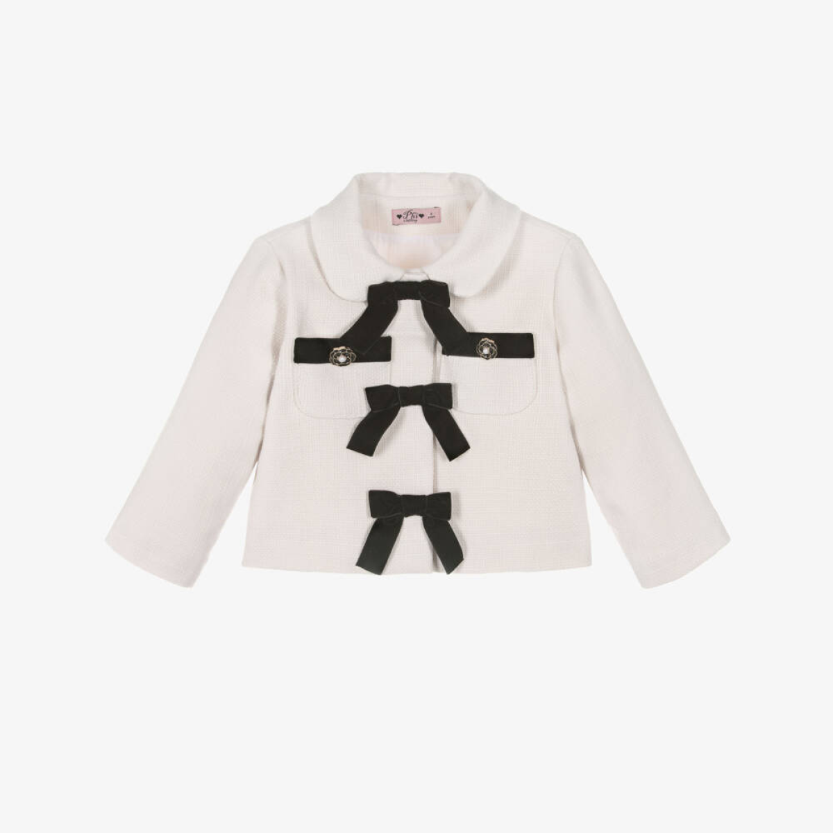 Phi Clothing Ivory coat with bows