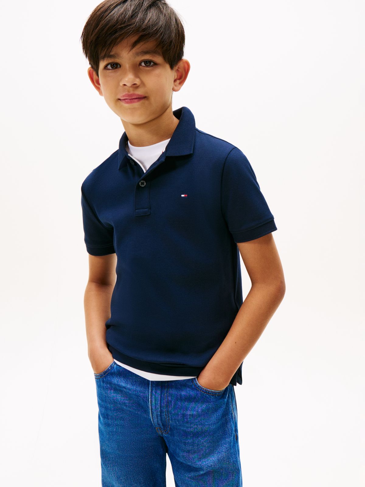 Tommy Hilfiger Polo met korte mouwen - Donkerblauw