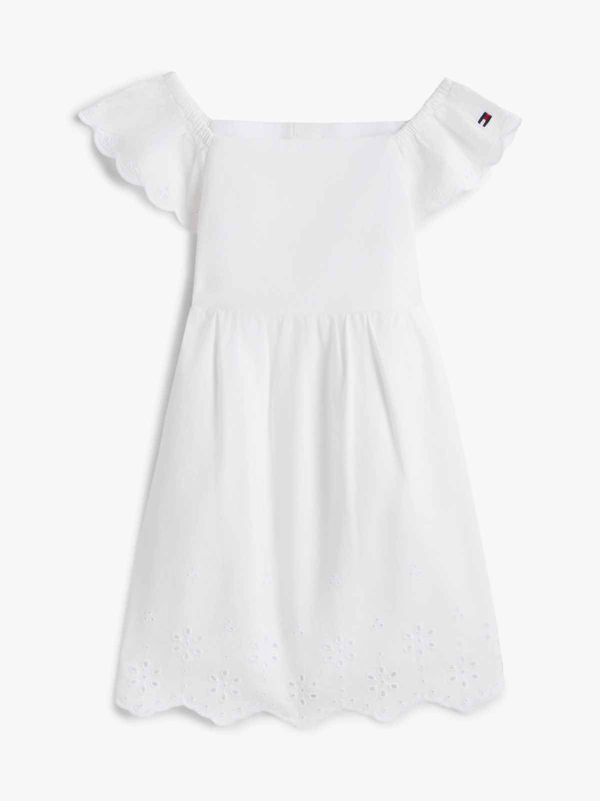Tommy Hilfiger Broderie anglaise jurk - Wit