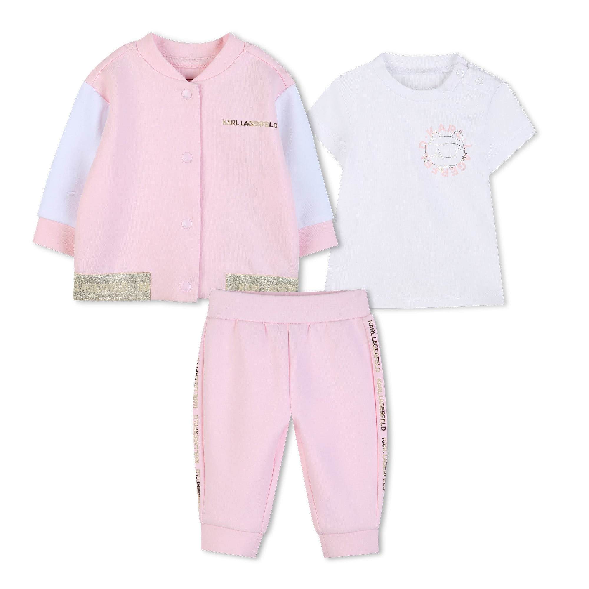 Karl Kids Joggingset Rose Blanc