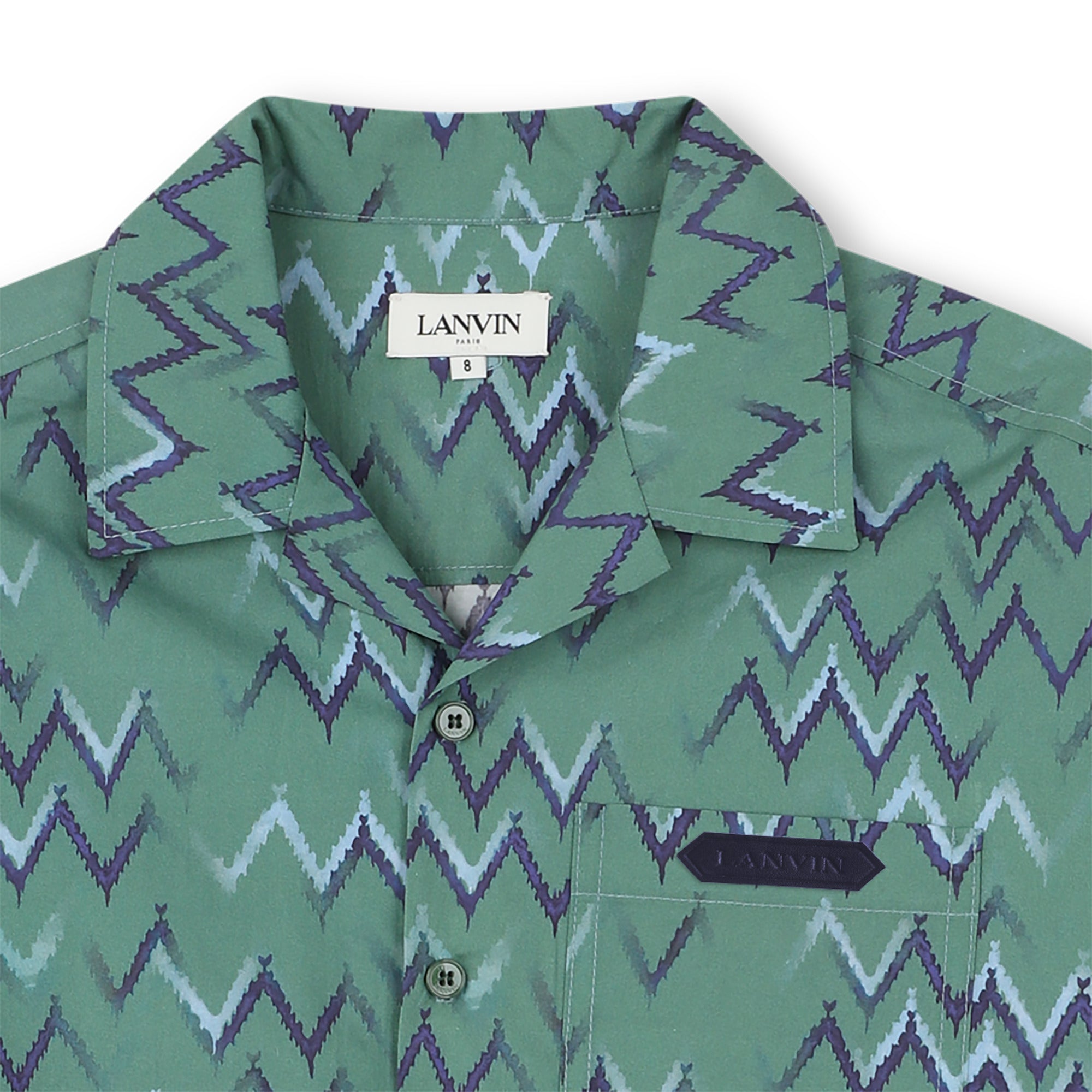 Lanvin Overhemd met korte mouwen Vert Bleu - foto 3