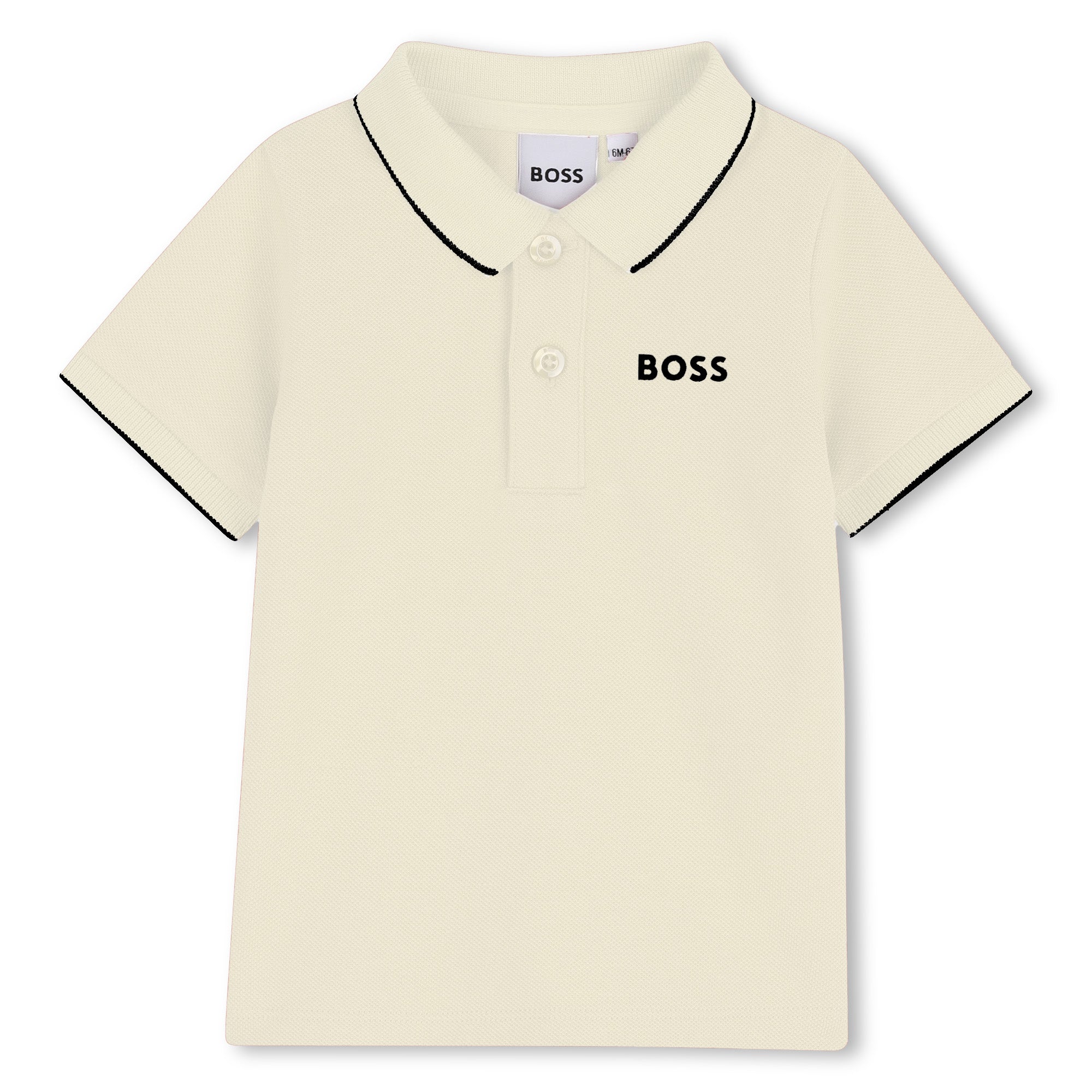 BOSS Polo met korte mouwen Vanille