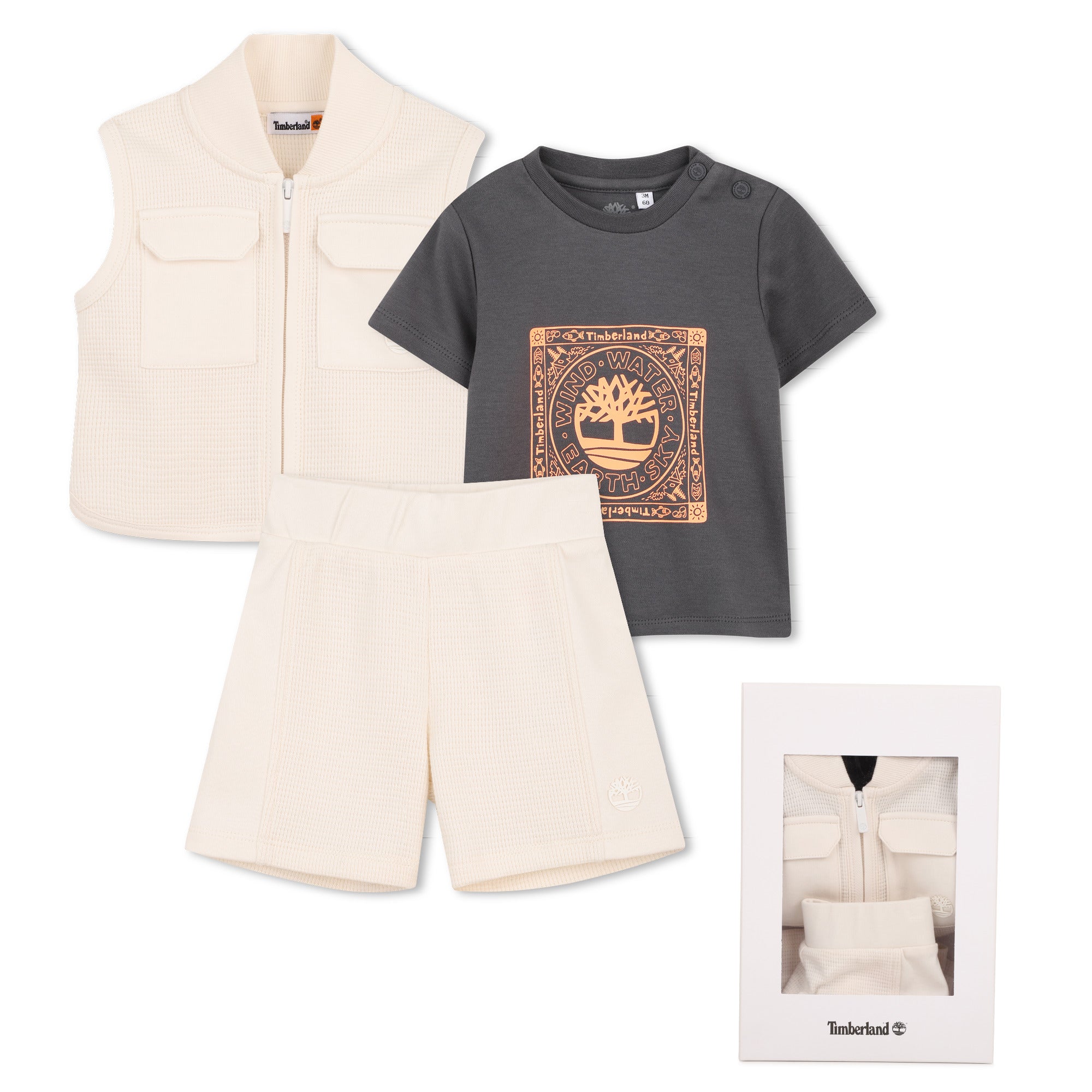 Timberland Set T-shirt + short - Ivoire