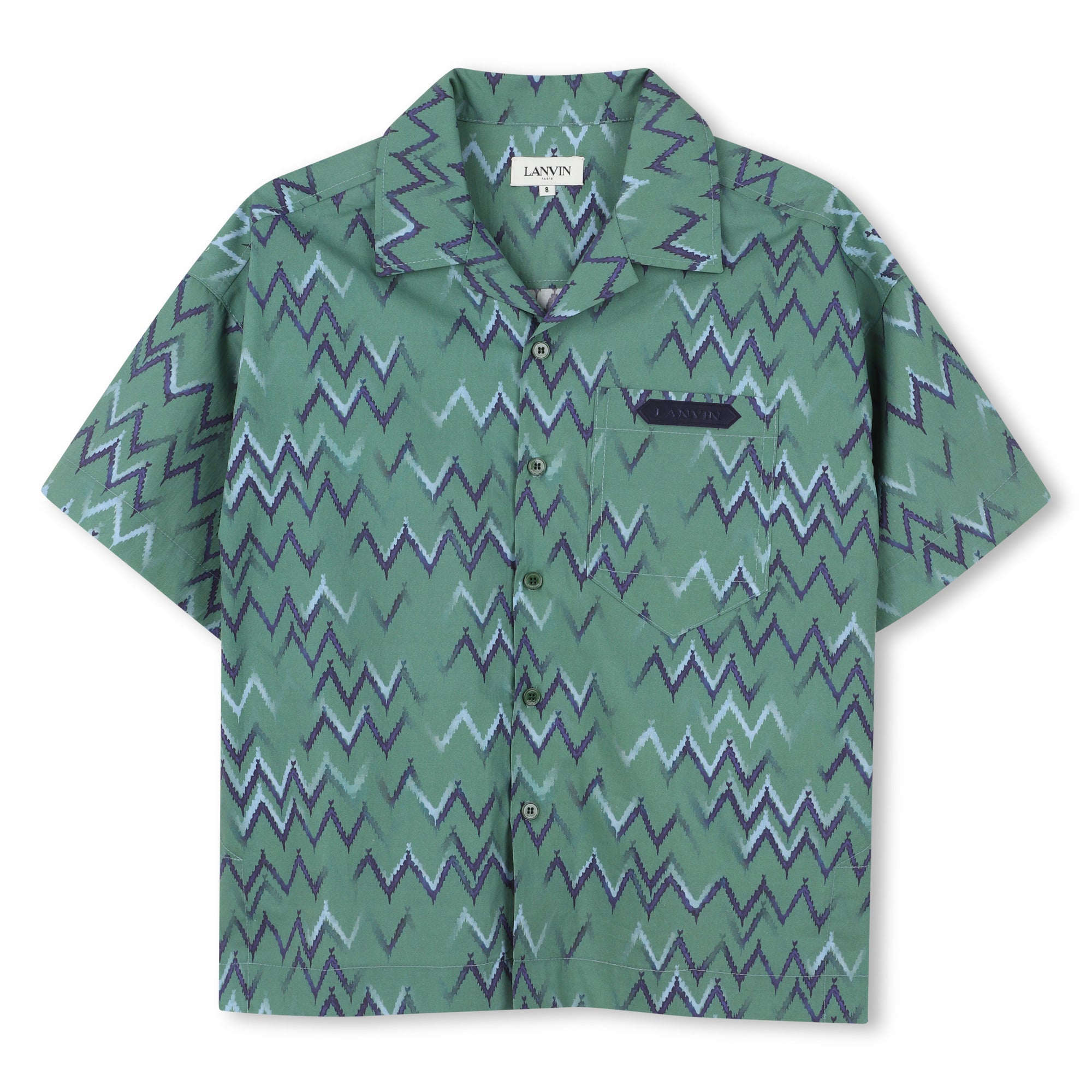 Lanvin Overhemd met korte mouwen Vert Bleu