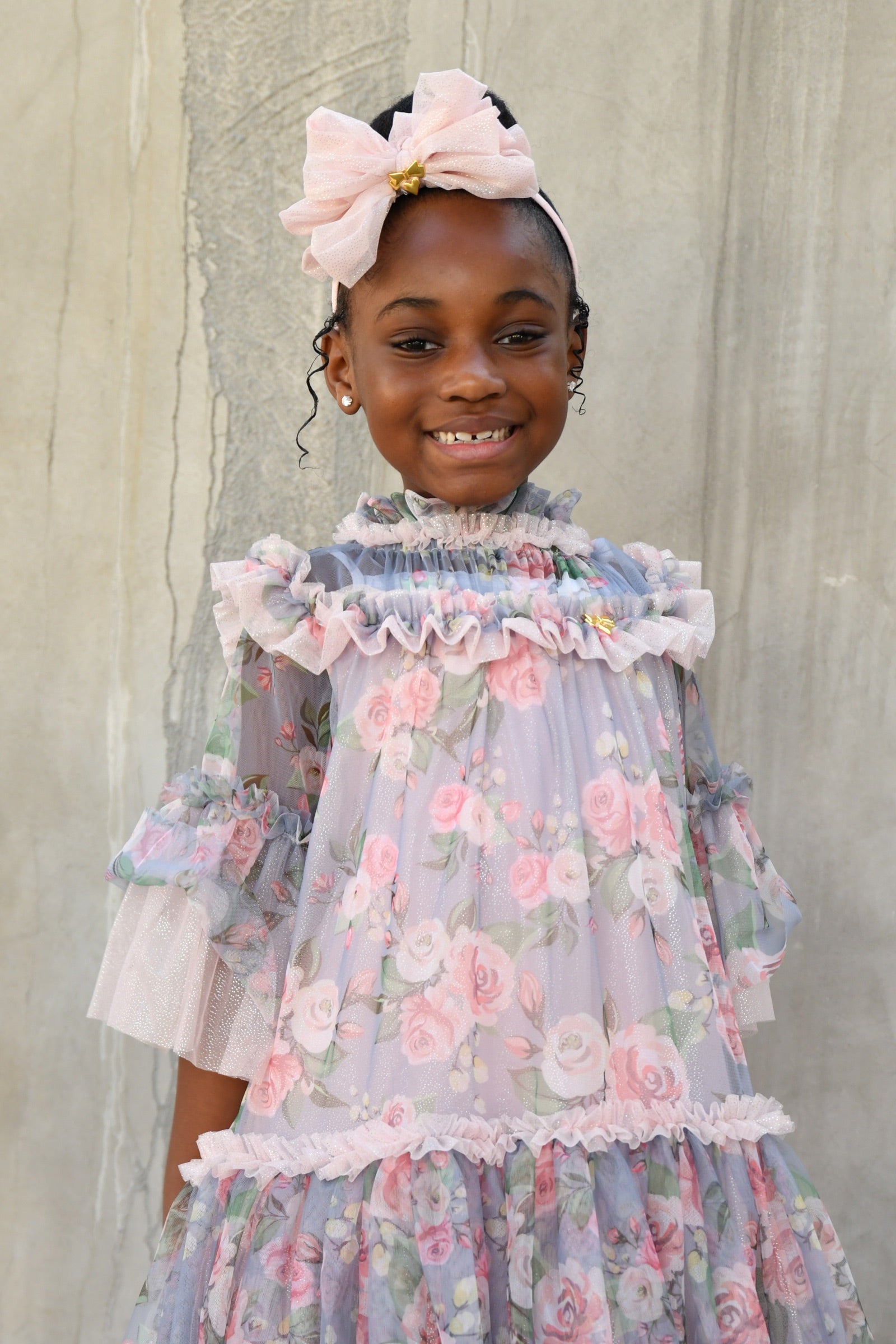 Angel's Face Gladys haarband van glittertule zacht blush – designer kinderkleding | Niñoz Almere