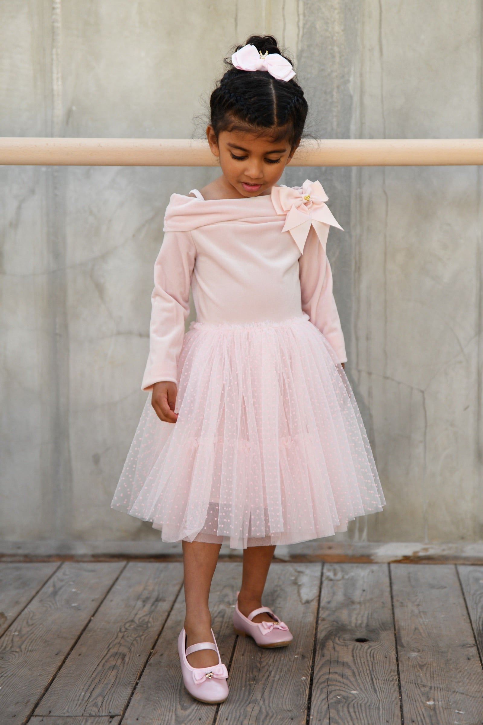 Angel's Face Hepburn jurk zacht blush, tulerok – designer kinderkleding | Niñoz Almere