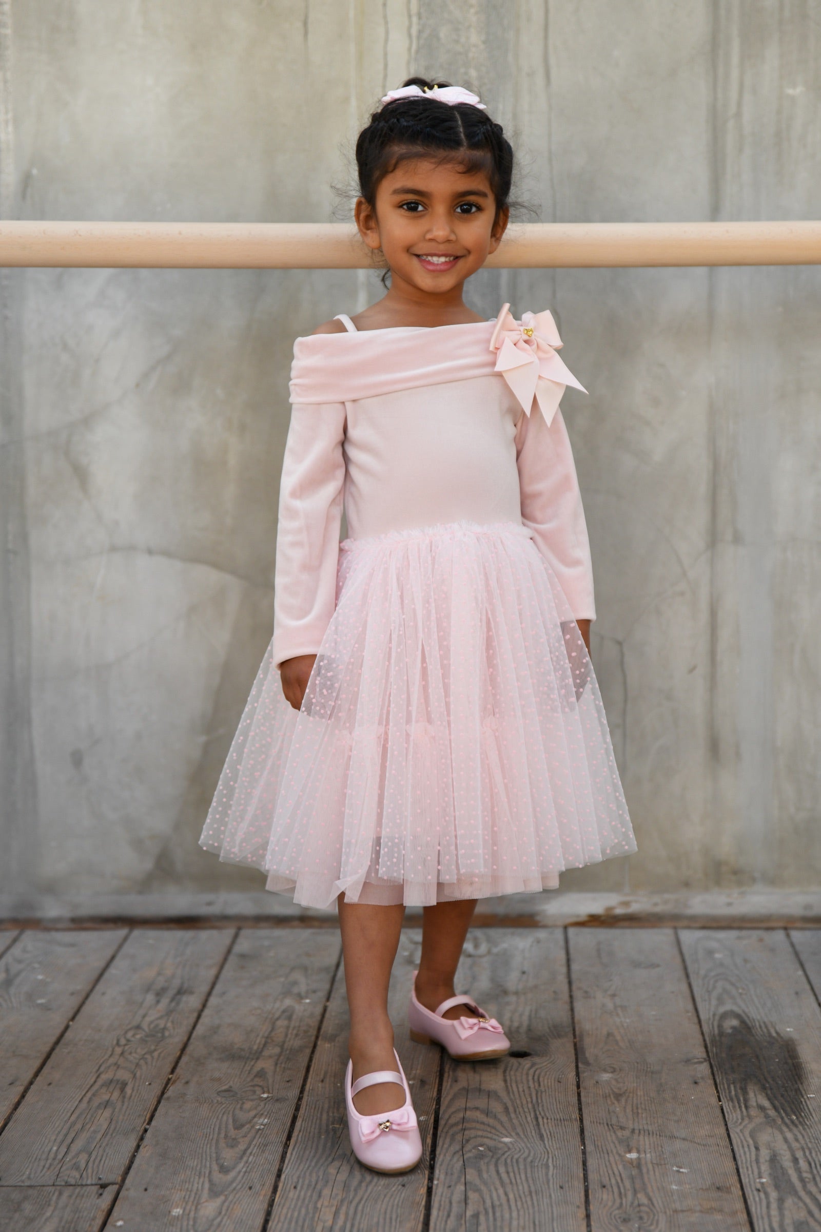 Angel's Face Hepburn jurk zacht blush, beeld 4 – designer kinderkleding | Niñoz Almere