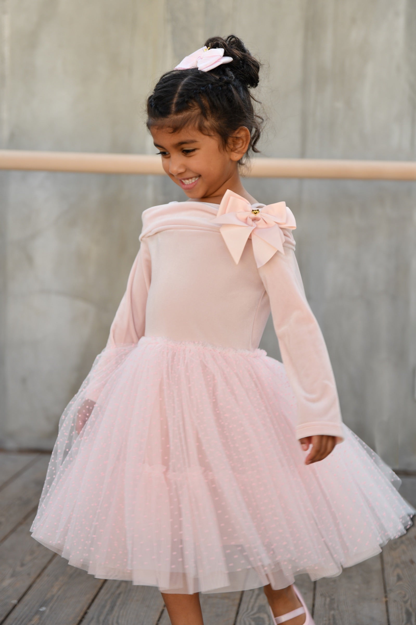 Angel's Face Hepburn jurk zacht blush, beeld 5 – designer kinderkleding | Niñoz Almere