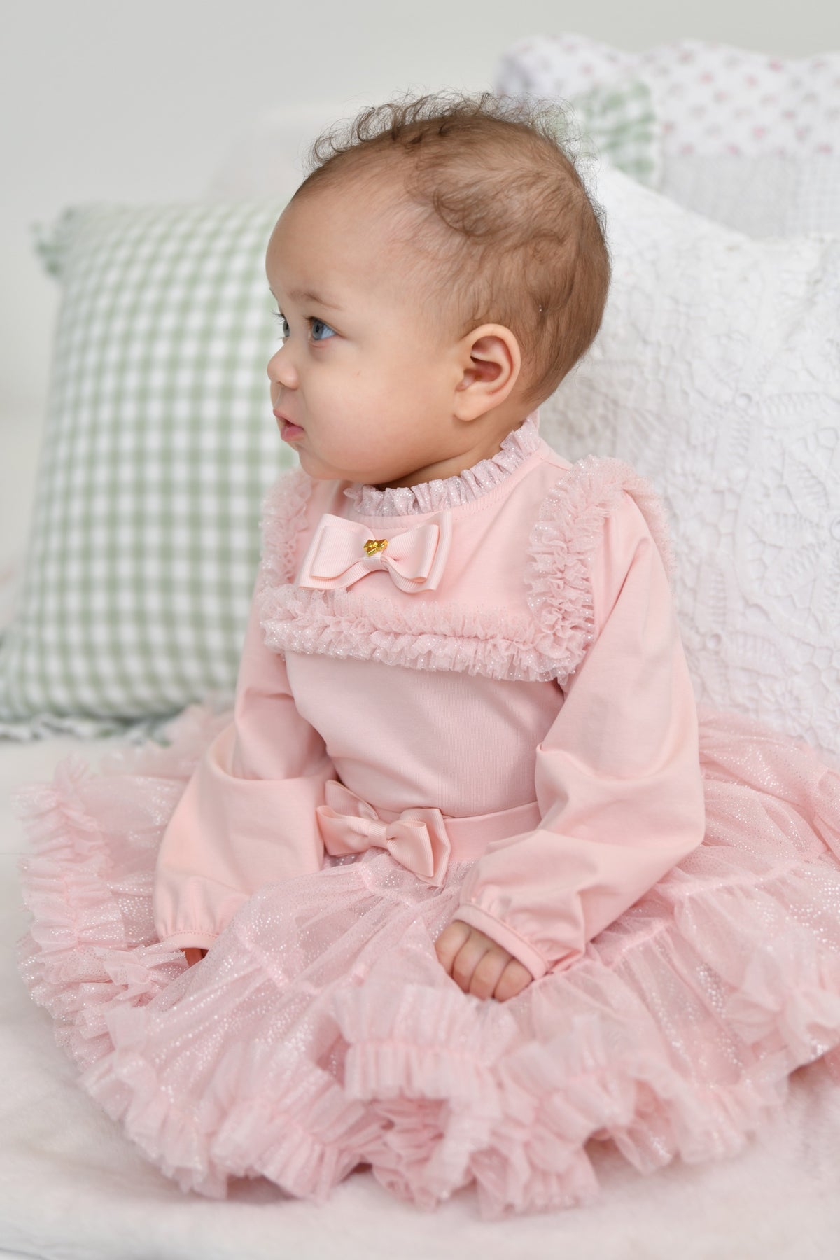 Angel's Face Kitty baby tutu met glittertule zacht blush – designer kinderkleding | Niñoz Almere