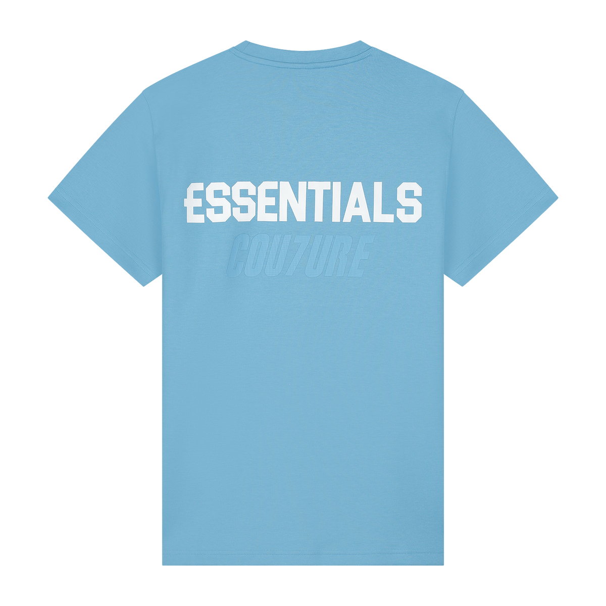Essentials Couture zomerset in blauw — shirt achterkant, in kindermaten en volwassen maten | Niñoz Almere