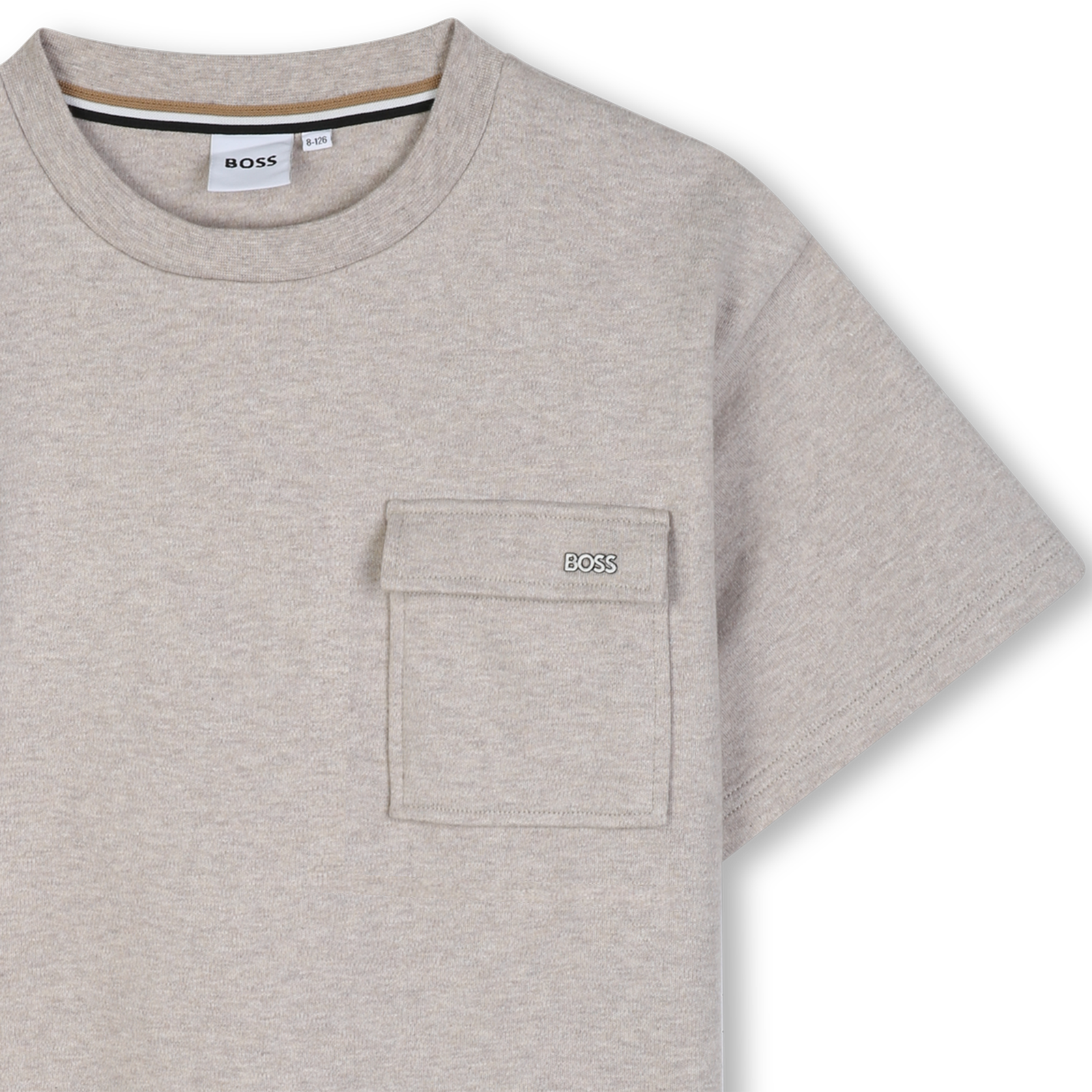 BOSS T-Shirt Korte Mouwen - Gemeleerd Ecru – foto 3 – Niñoz Almere